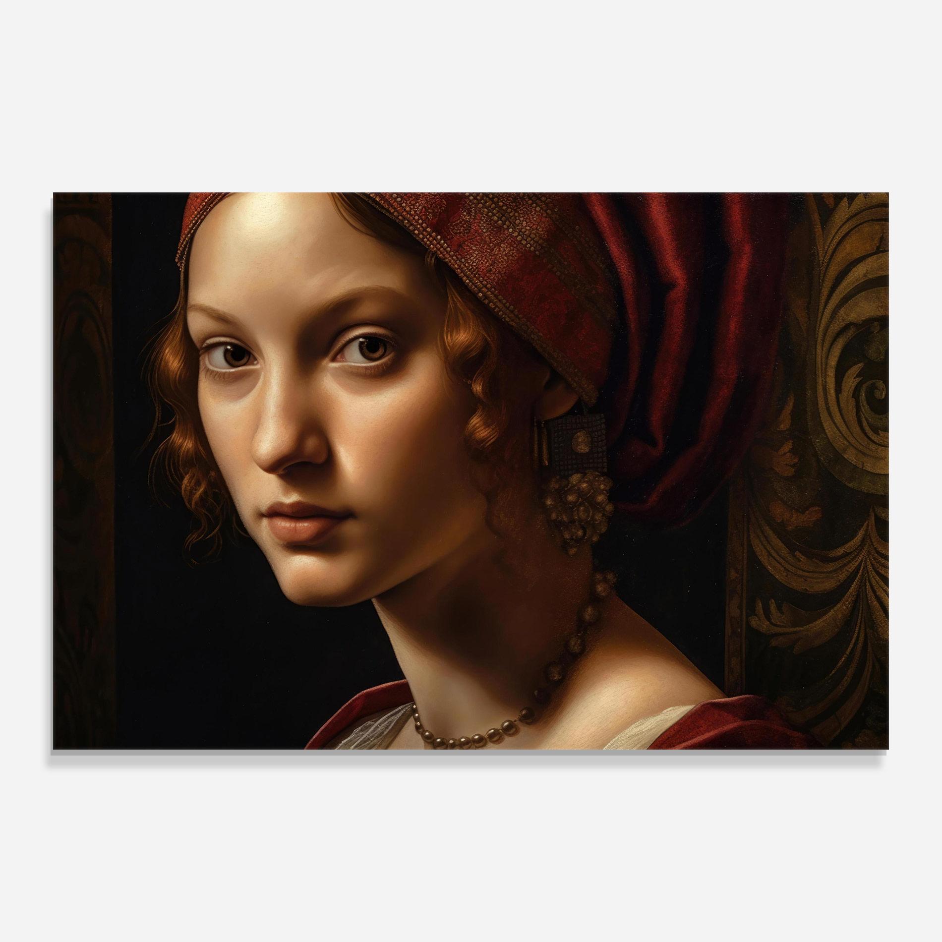 Obraz na Szkle Red Hair Woman Art mockup 0