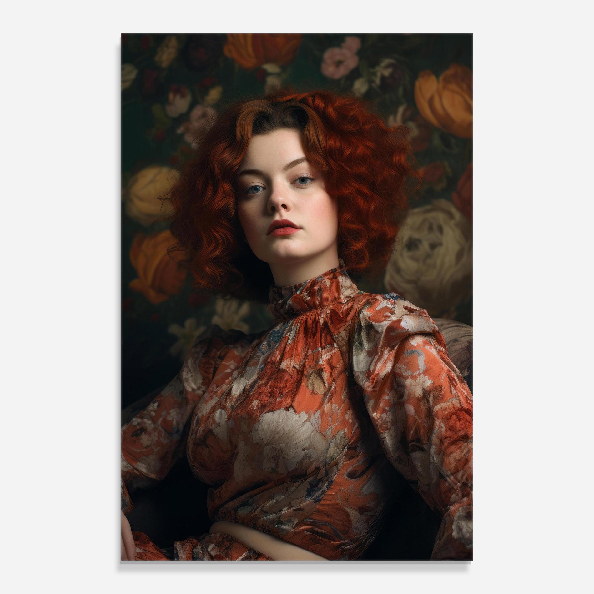 Obraz na Szkle Red Vintage Hair mockup 0