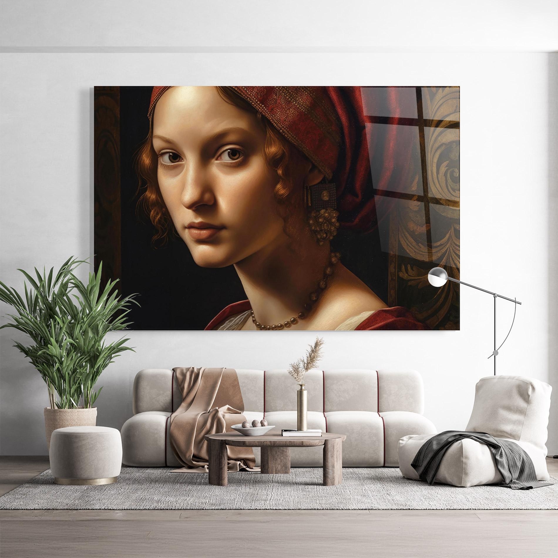 Obraz na Szkle Red Hair Woman Art mockup 9