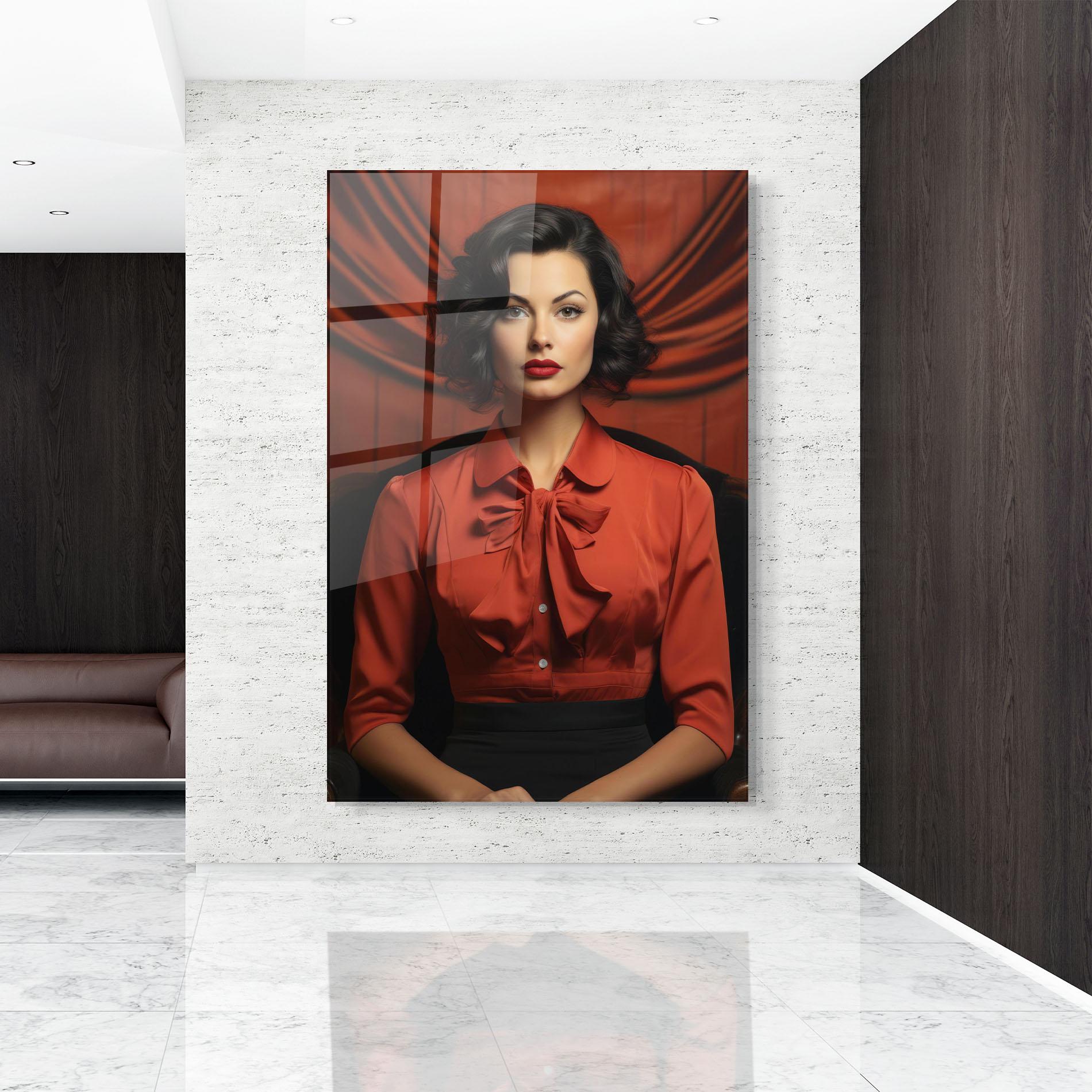 Obraz na Szkle Pretty Red Blouse mockup 9