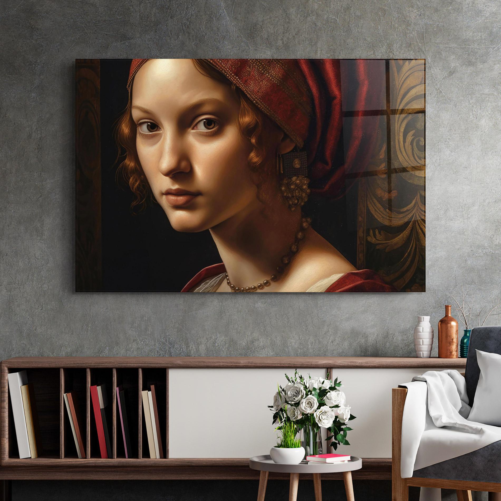 Obraz na Szkle Red Hair Woman Art mockup 2