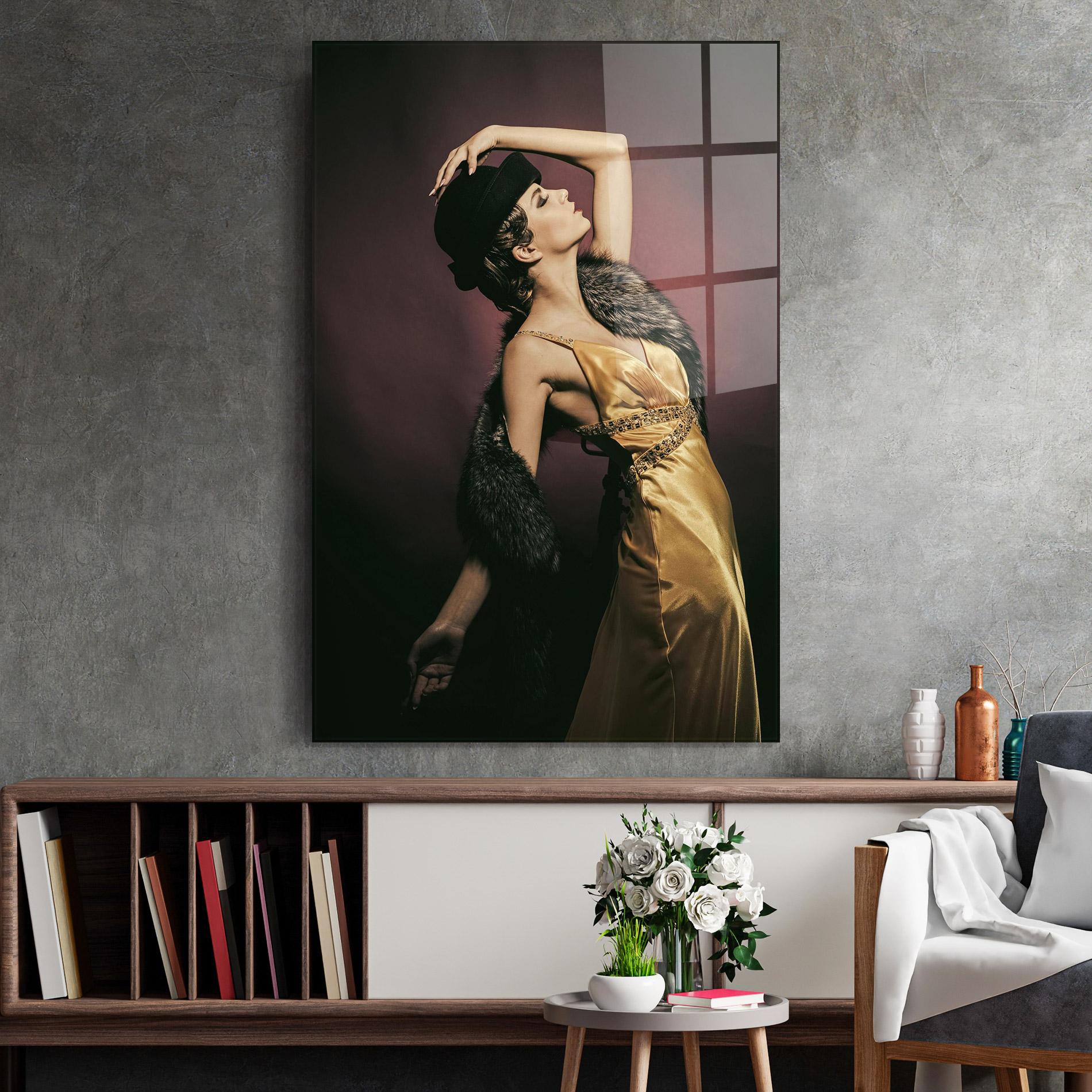 Obraz na Szkle Dancing Vintage Clothes mockup 2