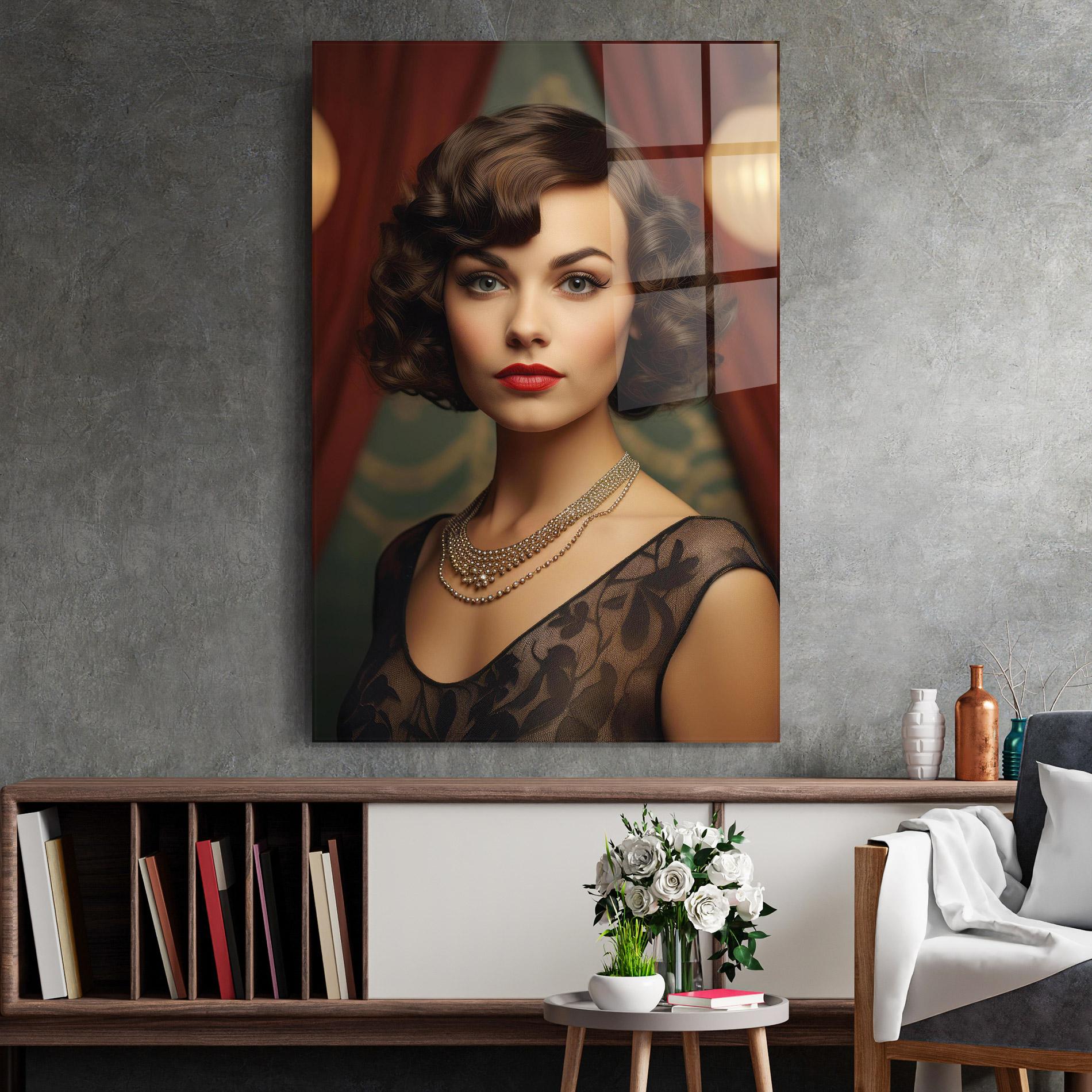 Obraz na Szkle Elegant Vintage Woman mockup 2