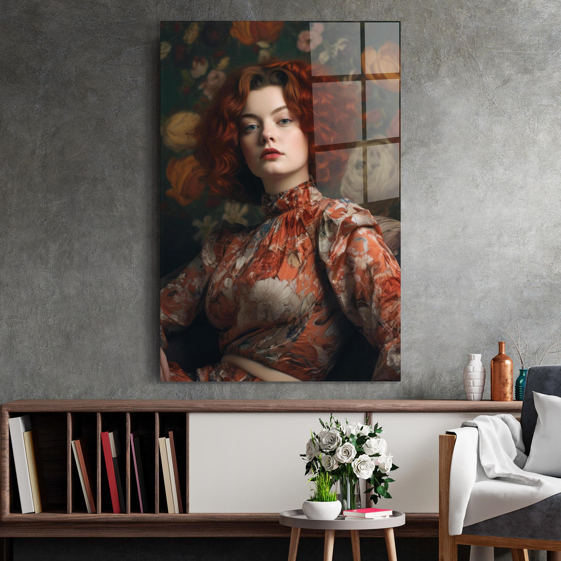 Obraz na Szkle Red Vintage Hair mockup 2