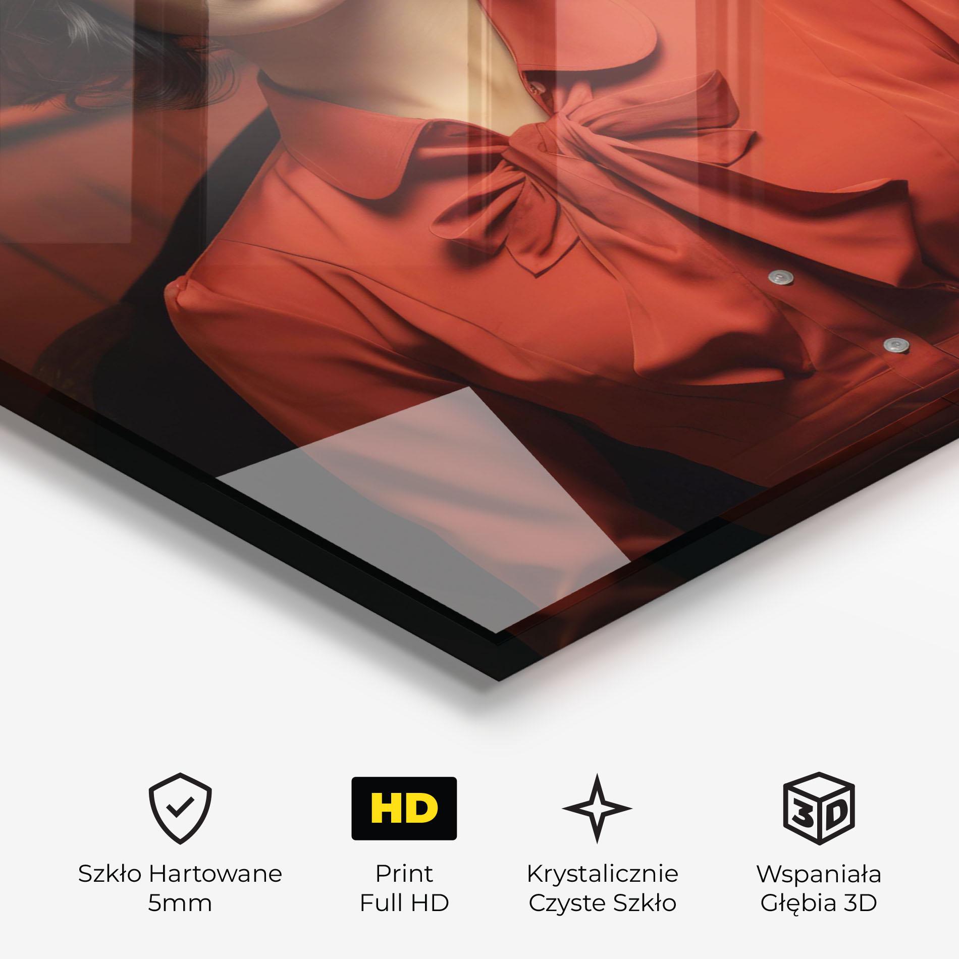 Obraz na Szkle Pretty Red Blouse mockup 3