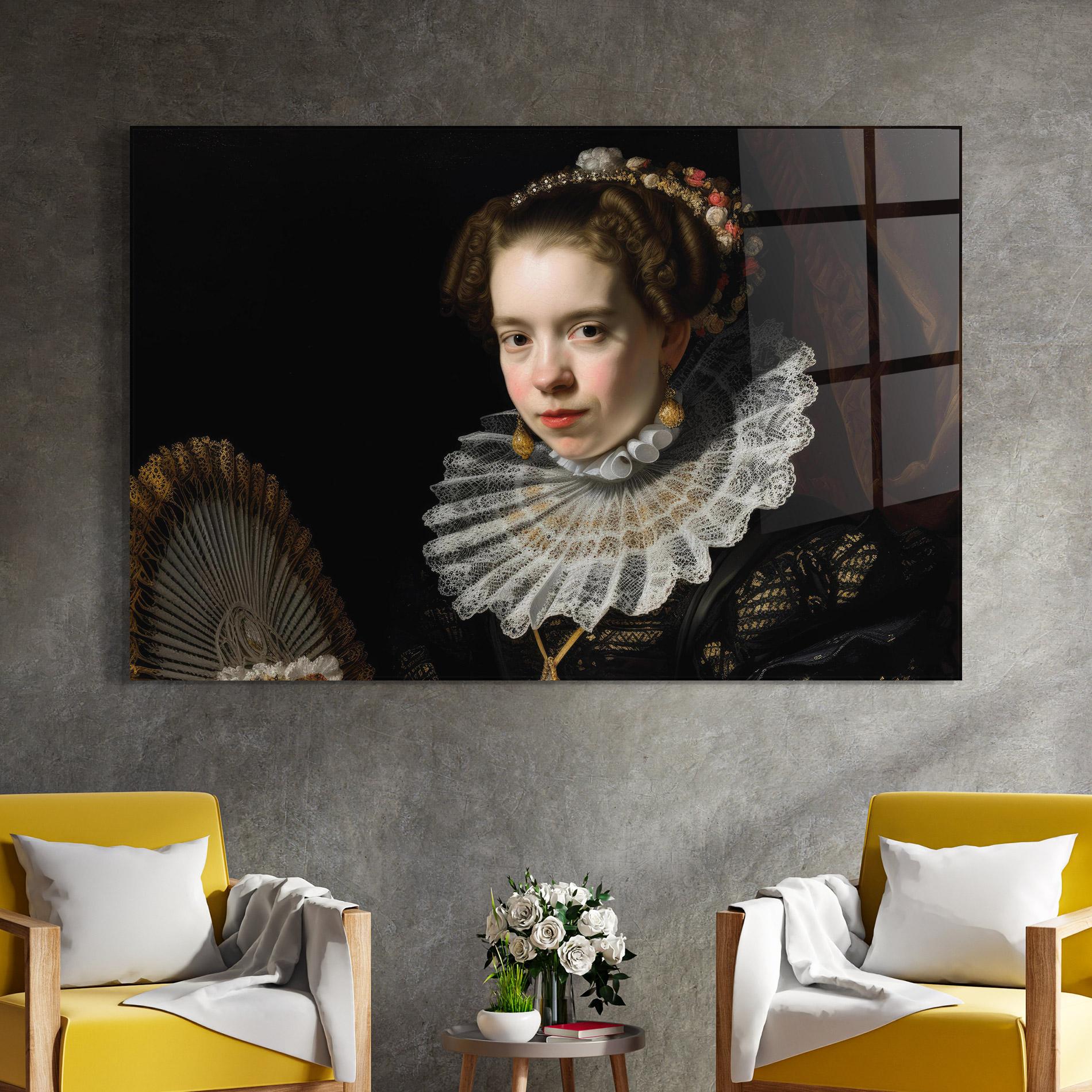 Obraz na Szkle Baroque Lady Portrait mockup 4