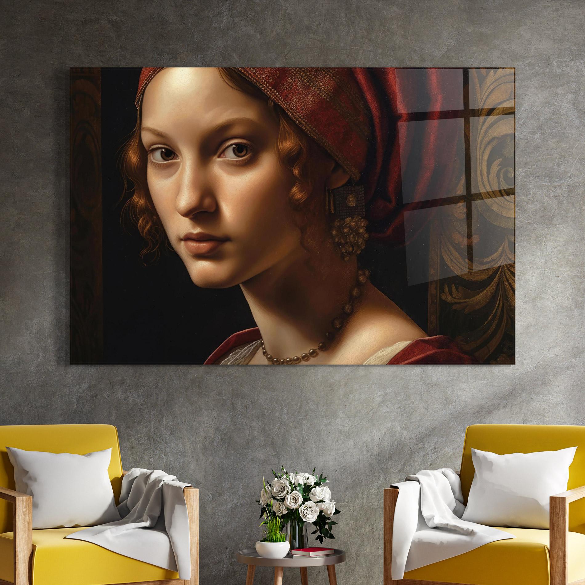 Obraz na Szkle Red Hair Woman Art mockup 4