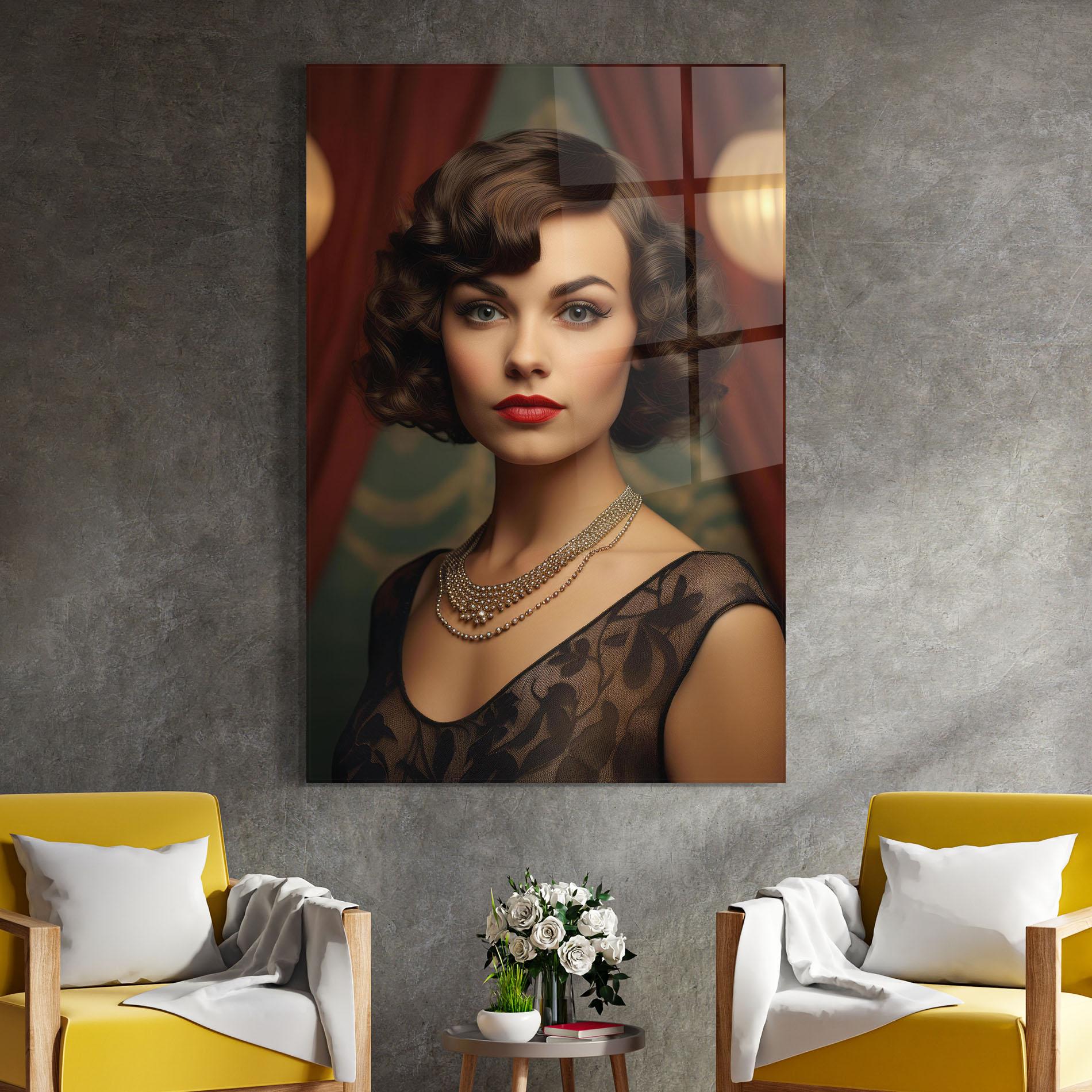 Obraz na Szkle Elegant Vintage Woman mockup 4