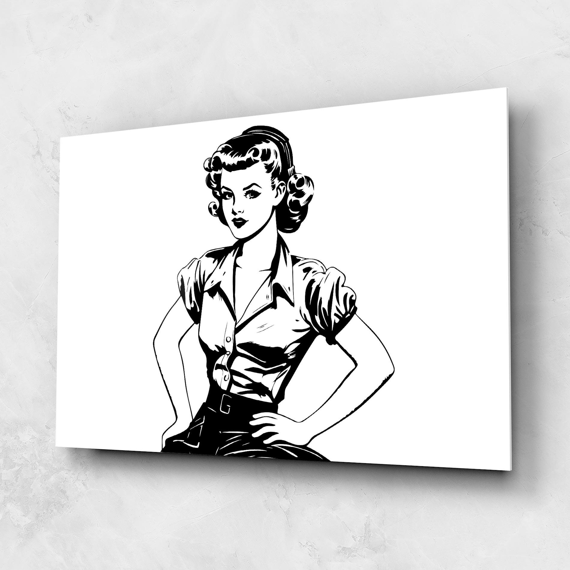 Obraz na Szkle Pretty Shilouette Girl mockup 1