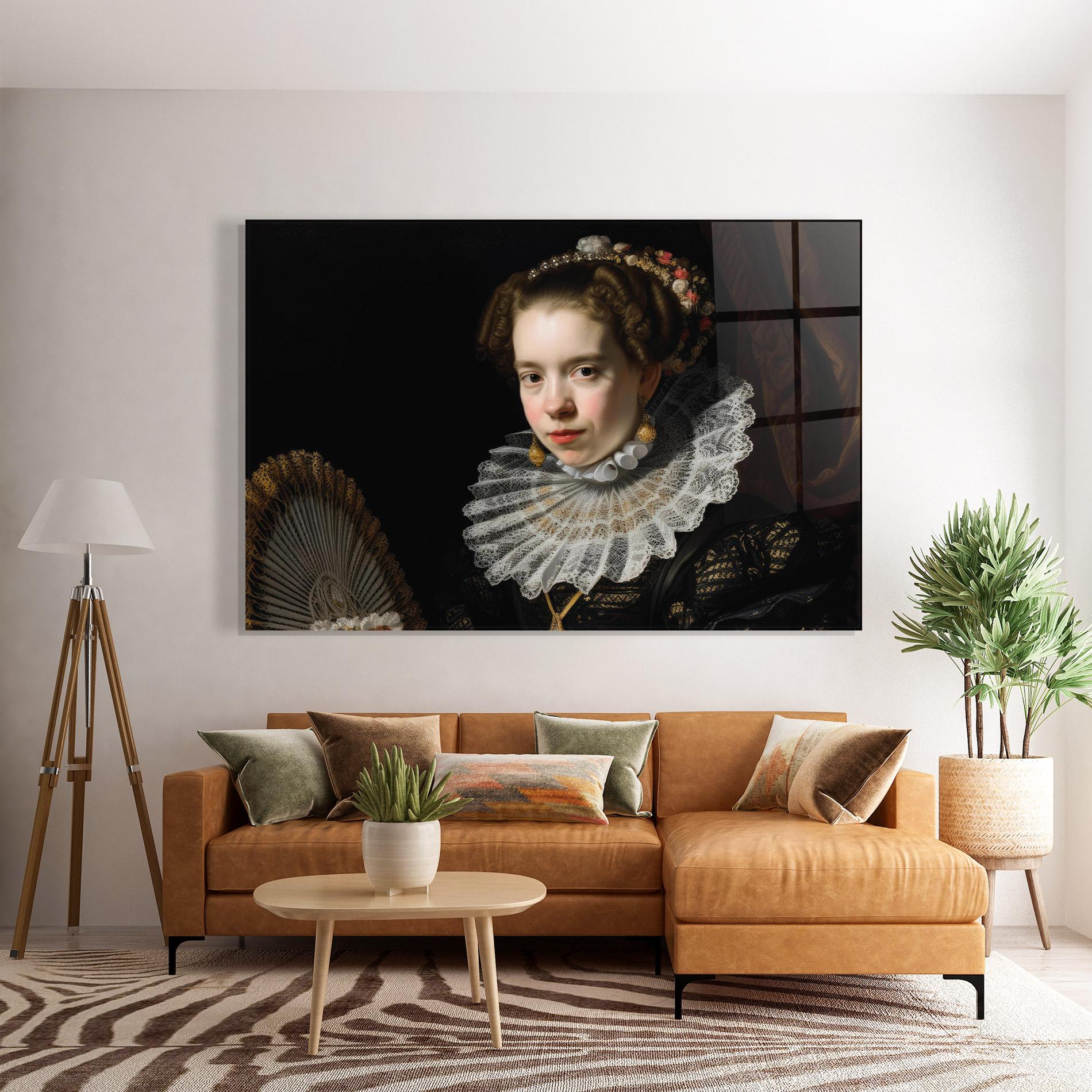 Obraz na Szkle Baroque Lady Portrait mockup 7