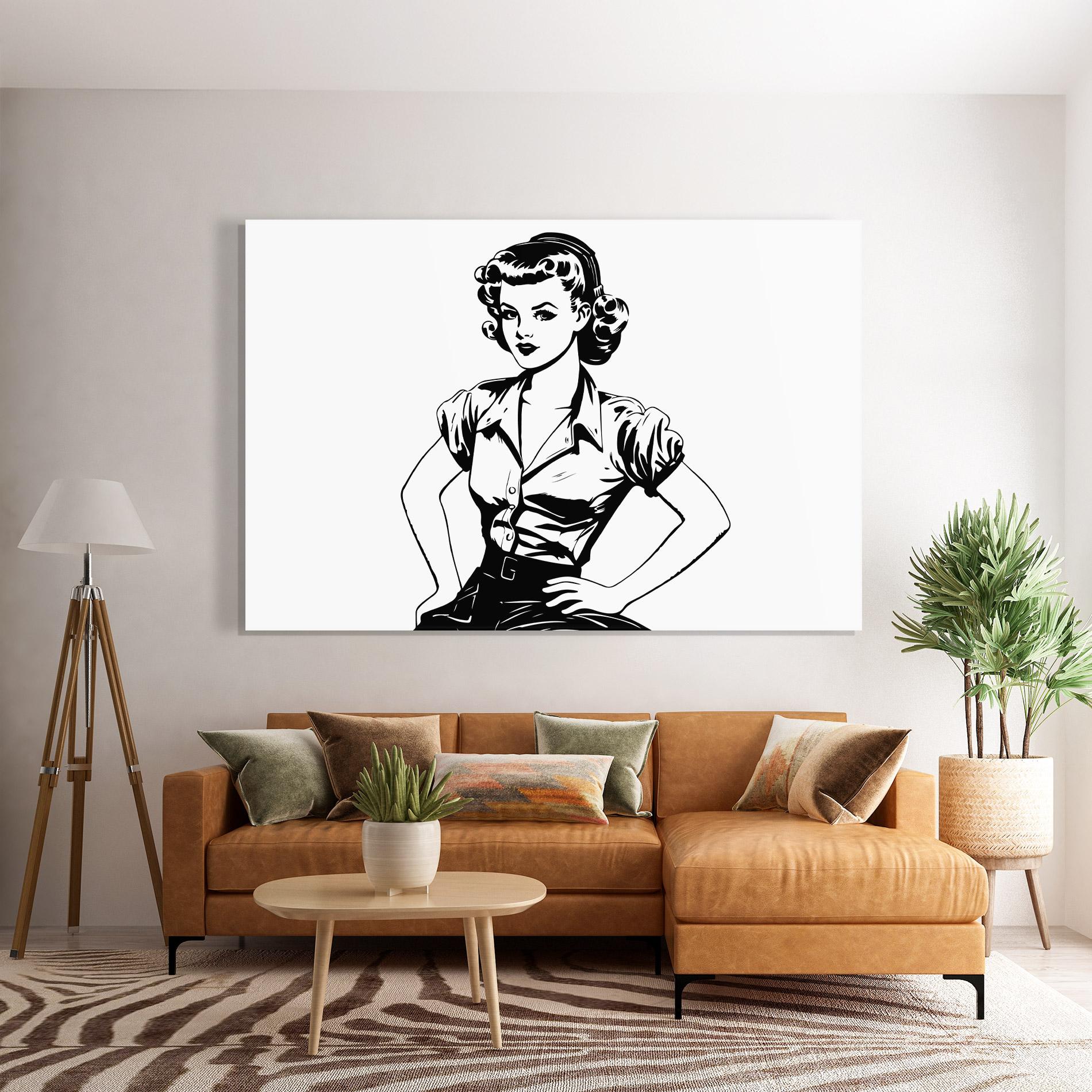 Obraz na Szkle Pretty Shilouette Girl mockup 7