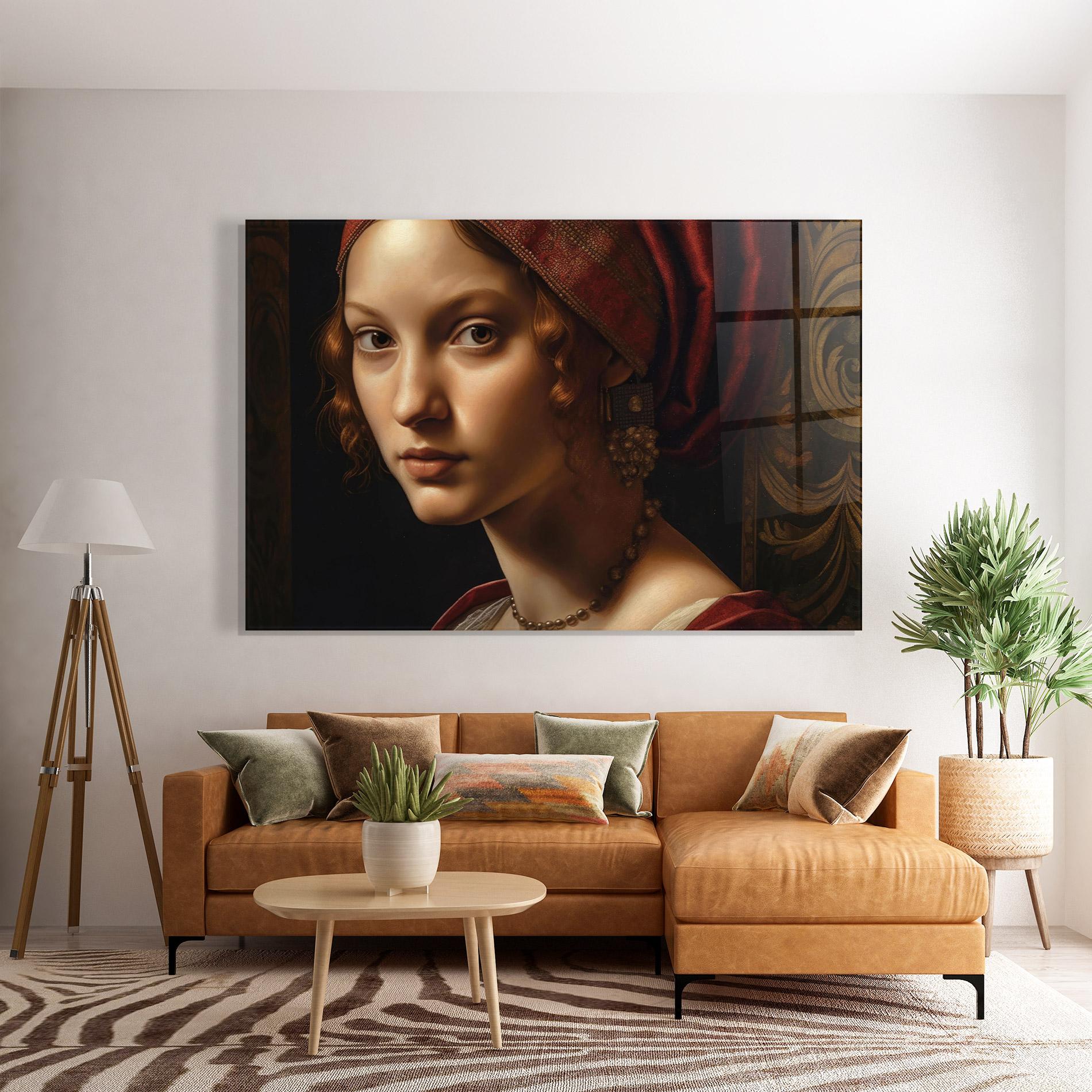 Obraz na Szkle Red Hair Woman Art mockup 7