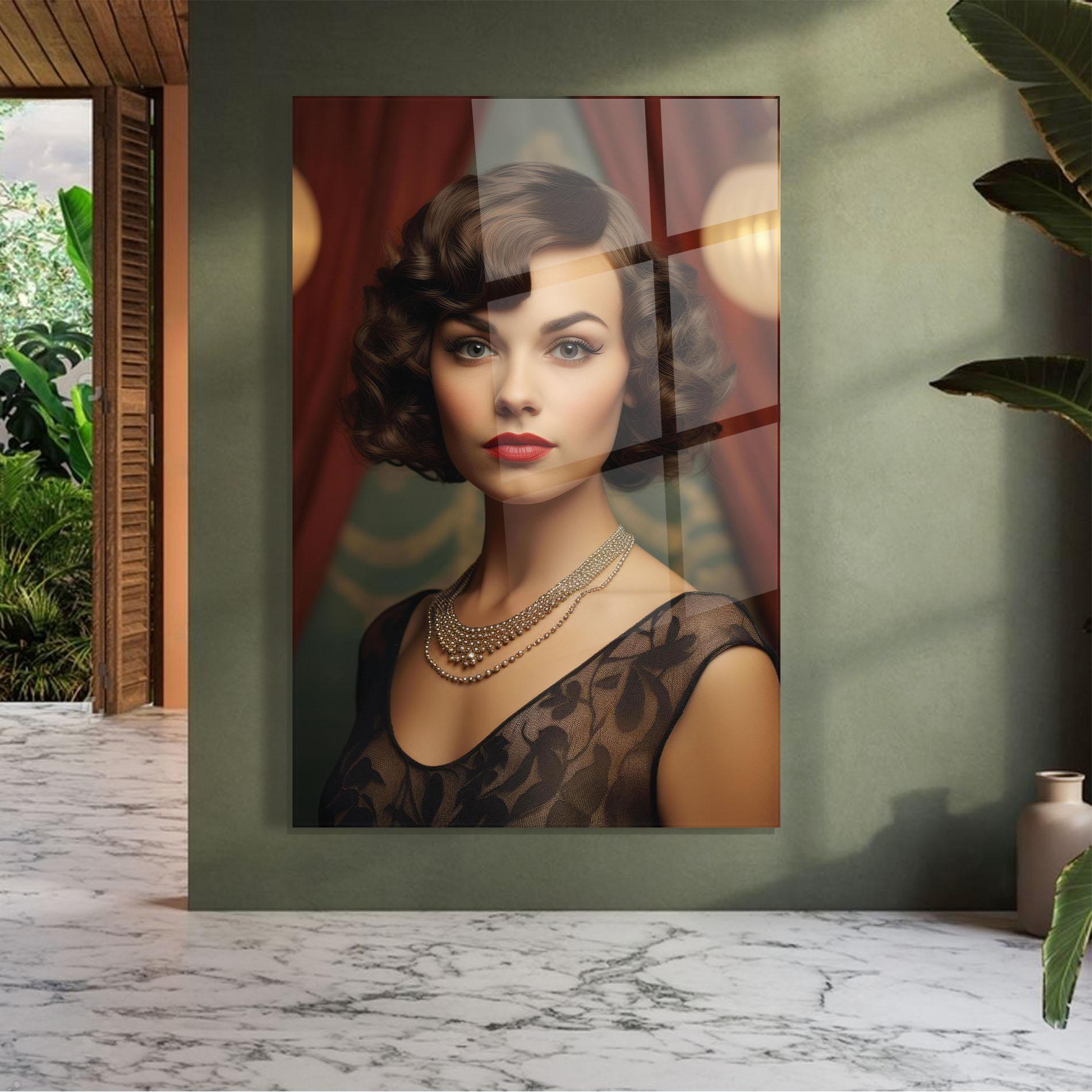 Obraz na Szkle Elegant Vintage Woman mockup 7