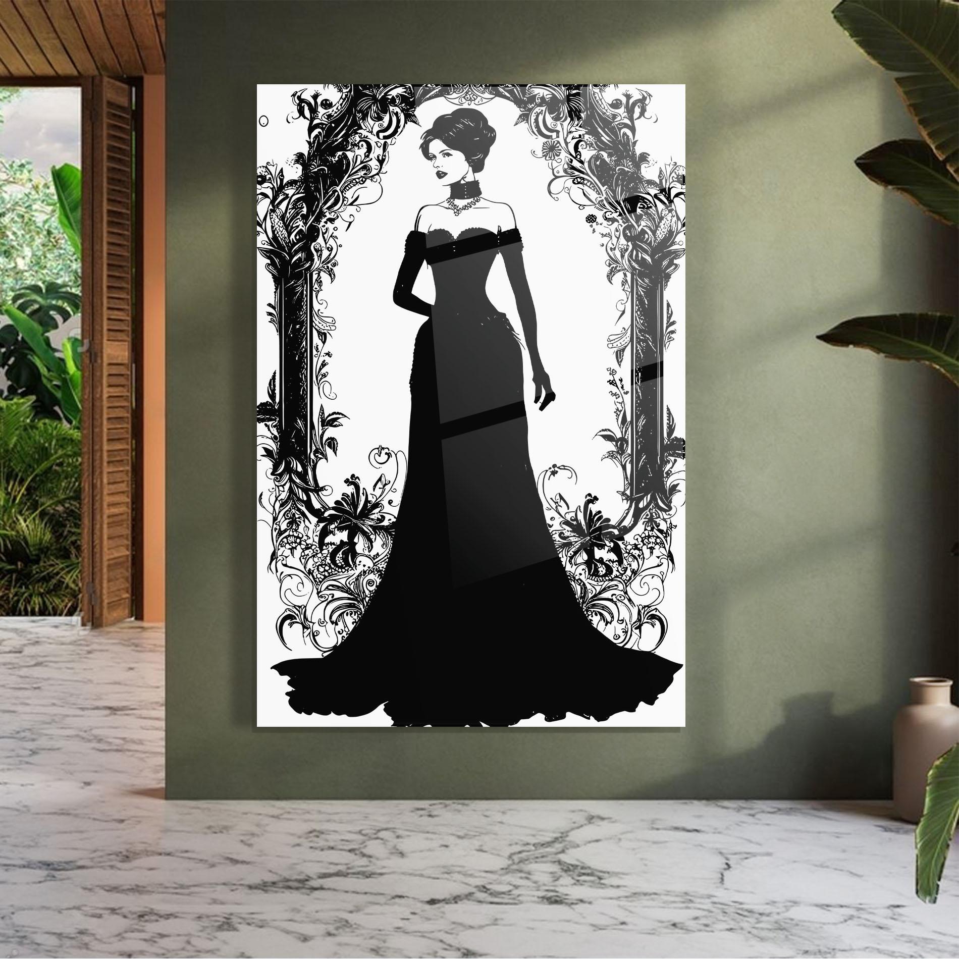 Obraz na Szkle Long Vintage Dress mockup 7