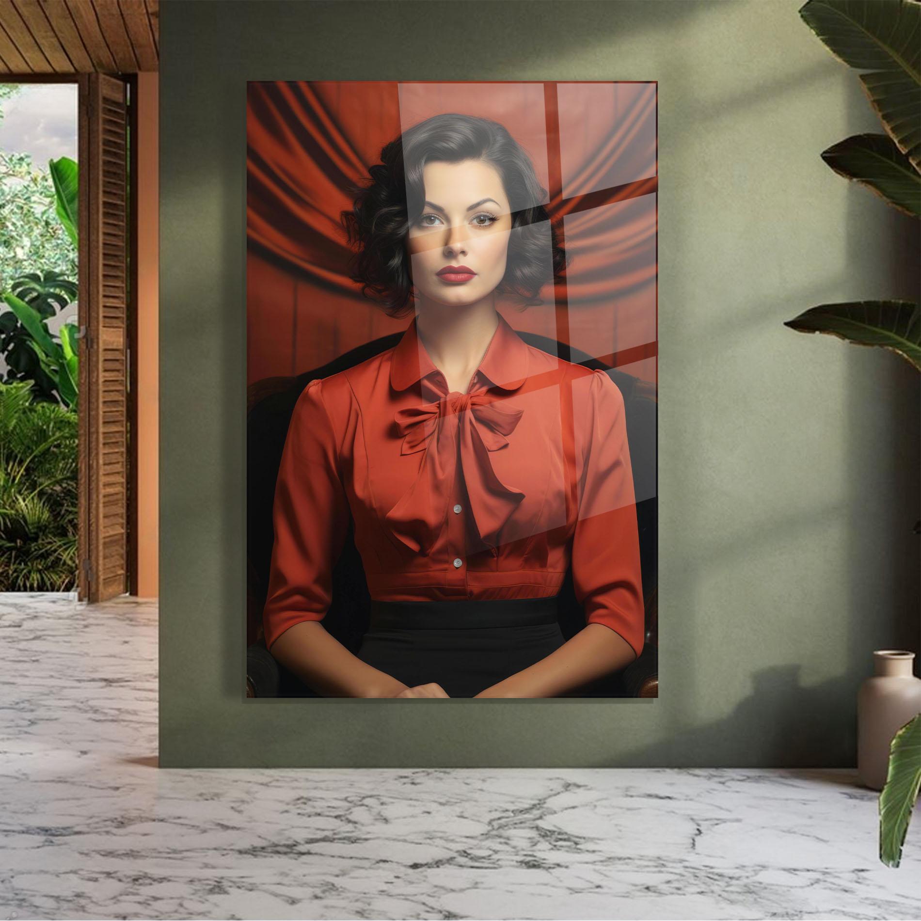 Obraz na Szkle Pretty Red Blouse mockup 7