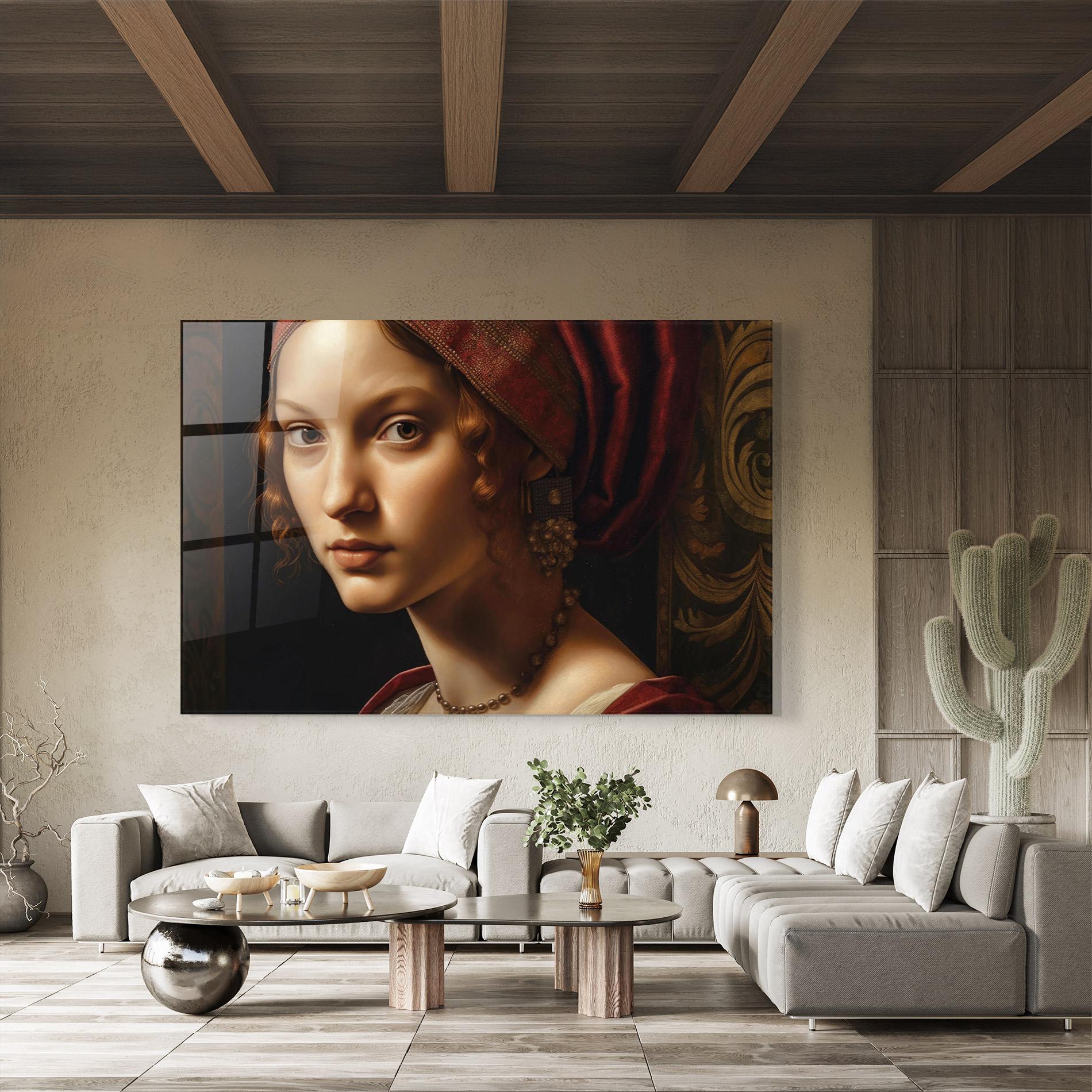 Obraz na Szkle Red Hair Woman Art mockup 8