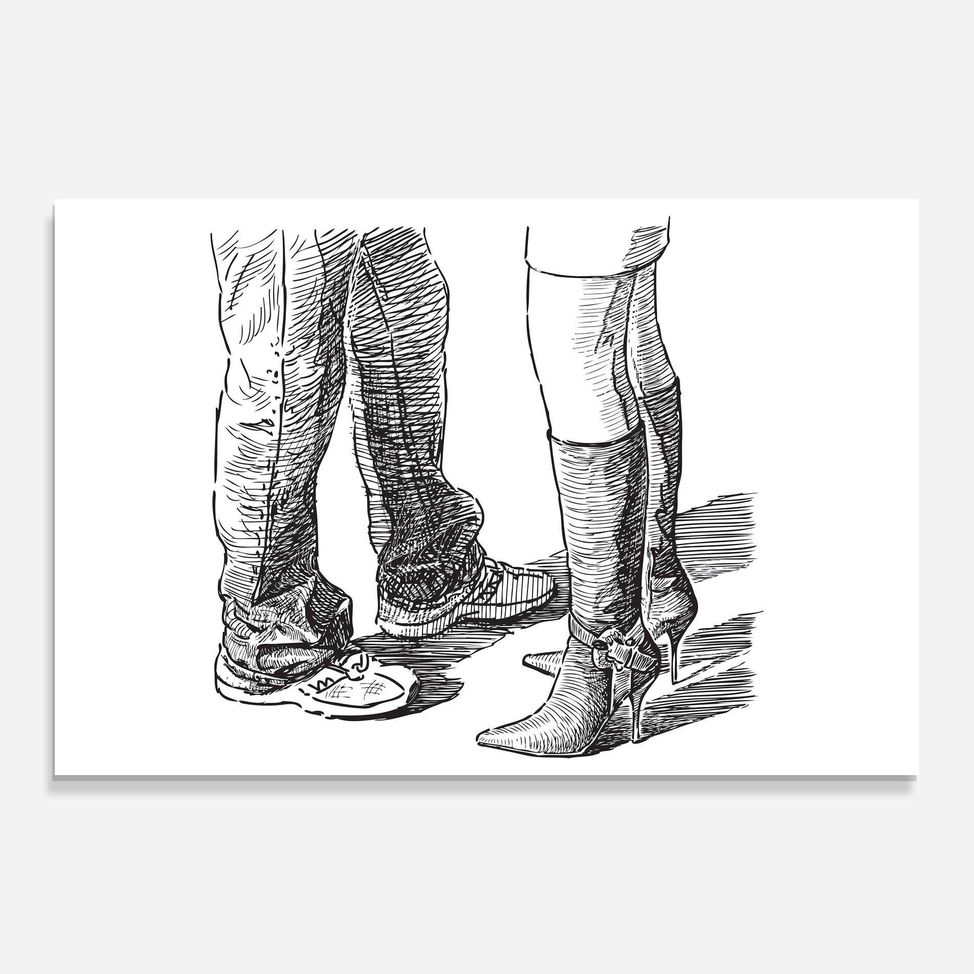 Obraz na Szkle Black Line Shoes mockup 0