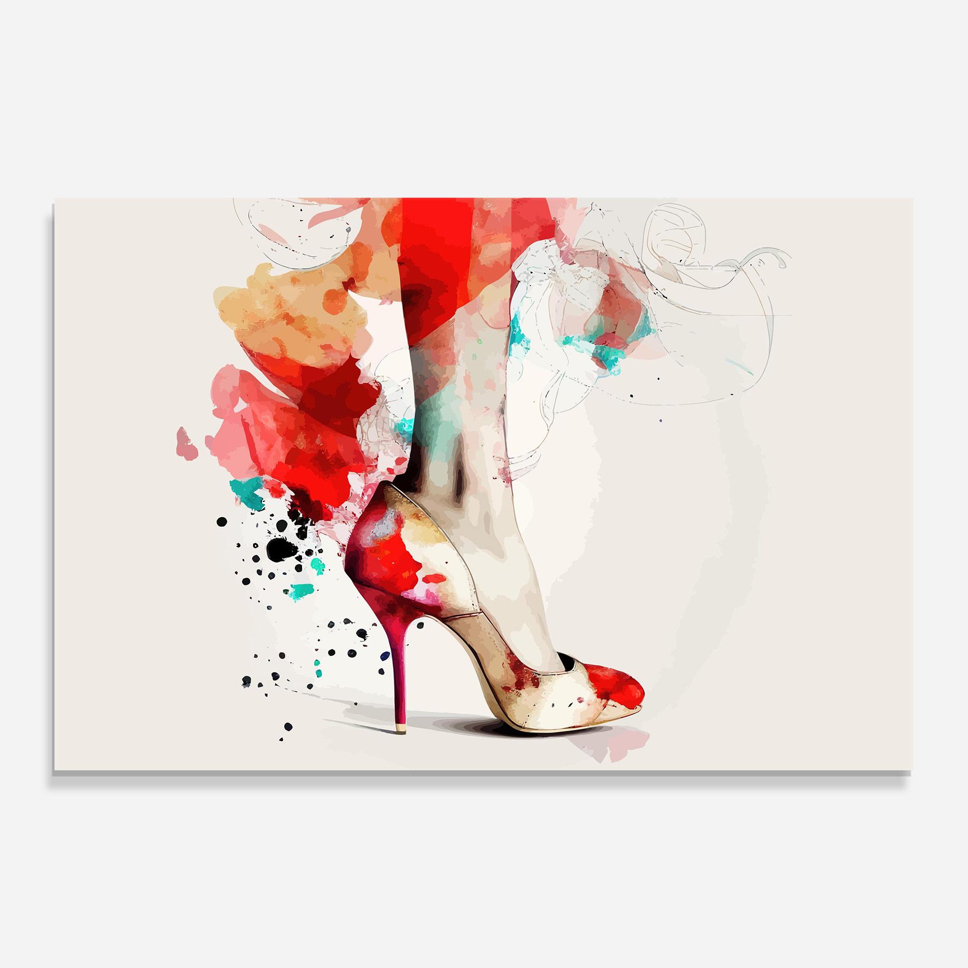 Obraz na Szkle Cream Heels Art mockup 0