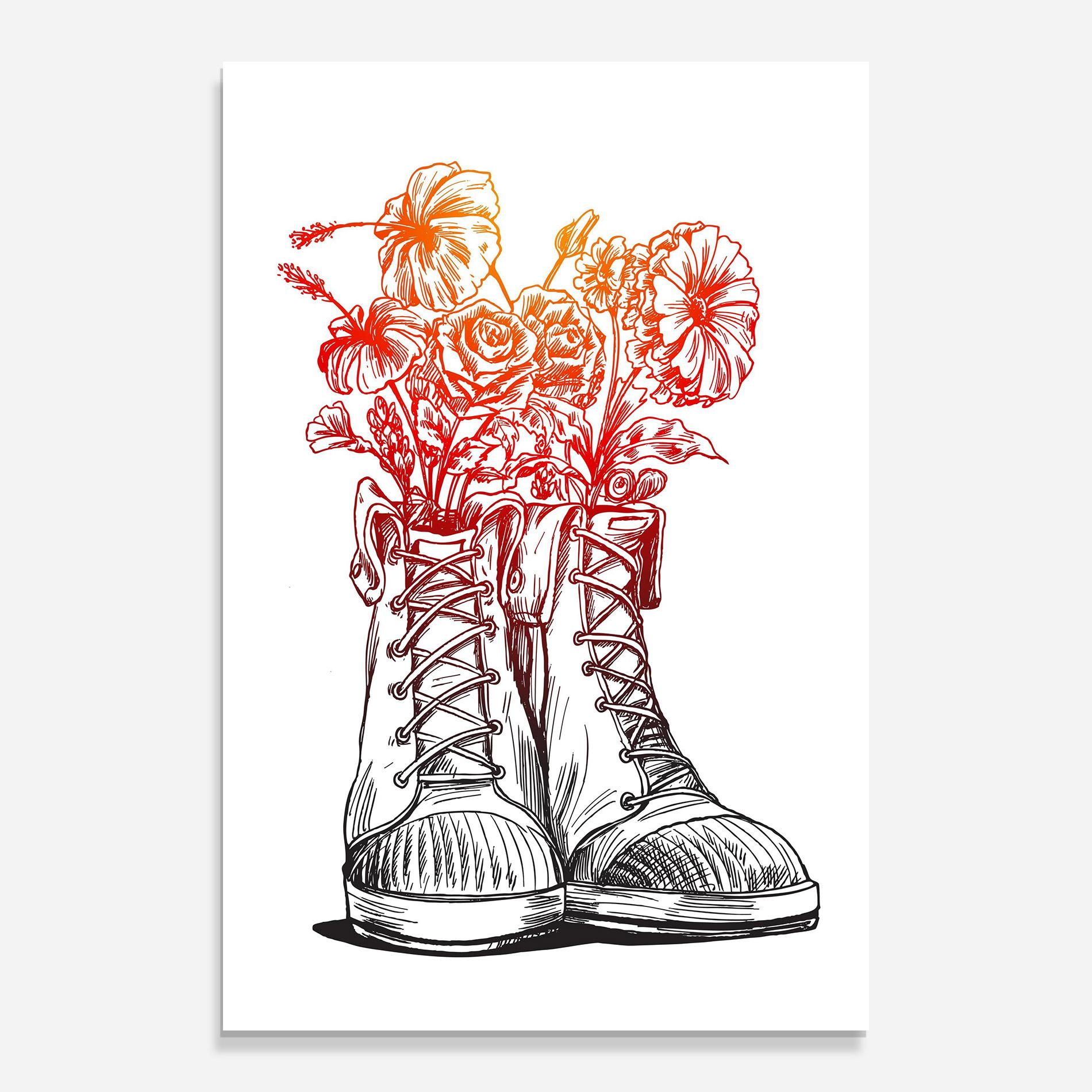 Obraz na Szkle Flower In Shoes mockup 0