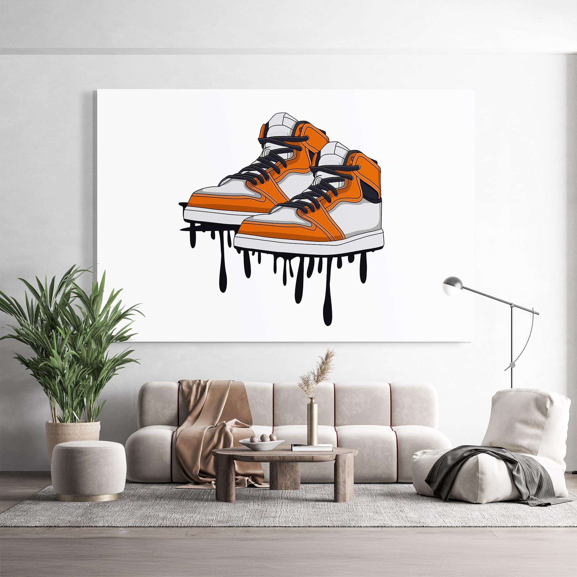 Obraz na Szkle Black Liquid Shoe mockup 9