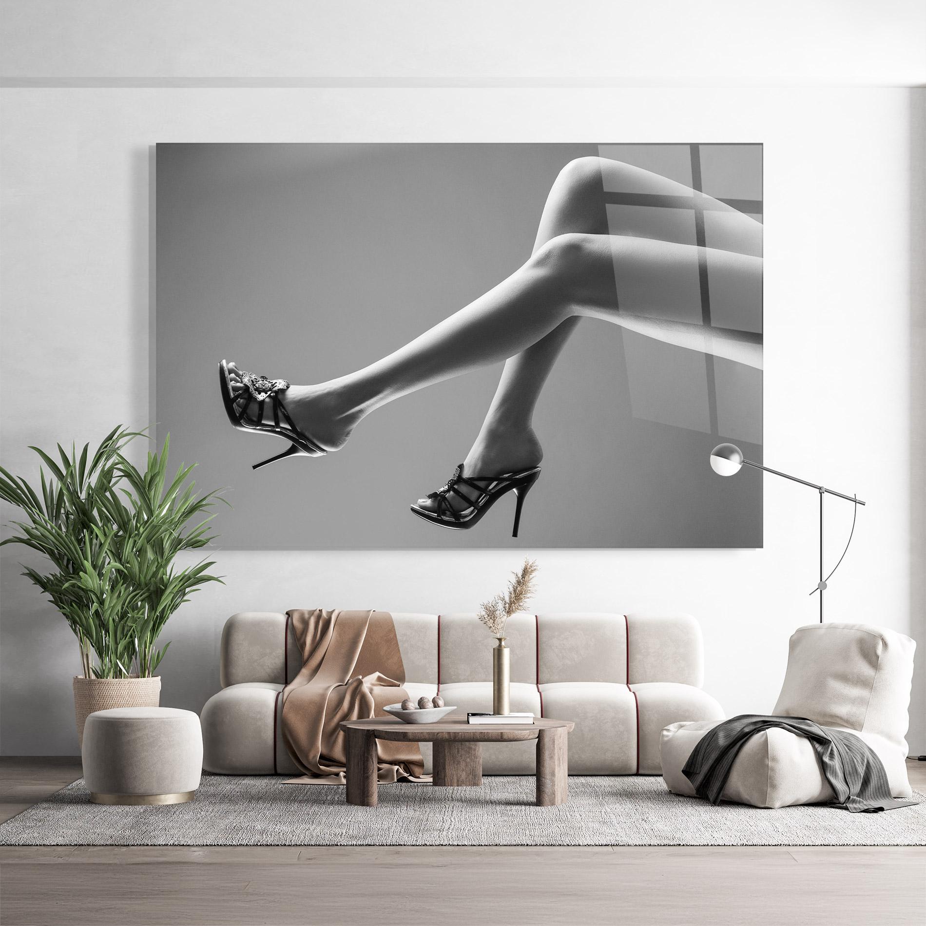 Obraz na Szkle Black Shoes On Grey mockup 9