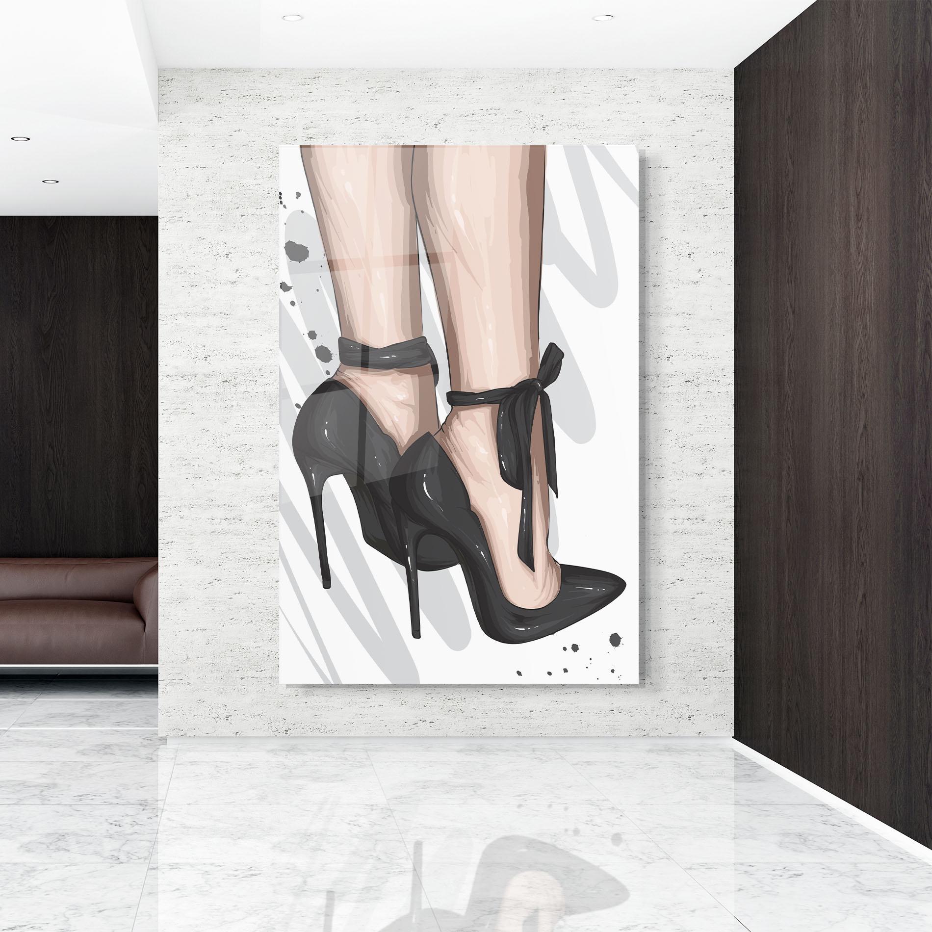 Obraz na Szkle Black Woman Shoes mockup 9