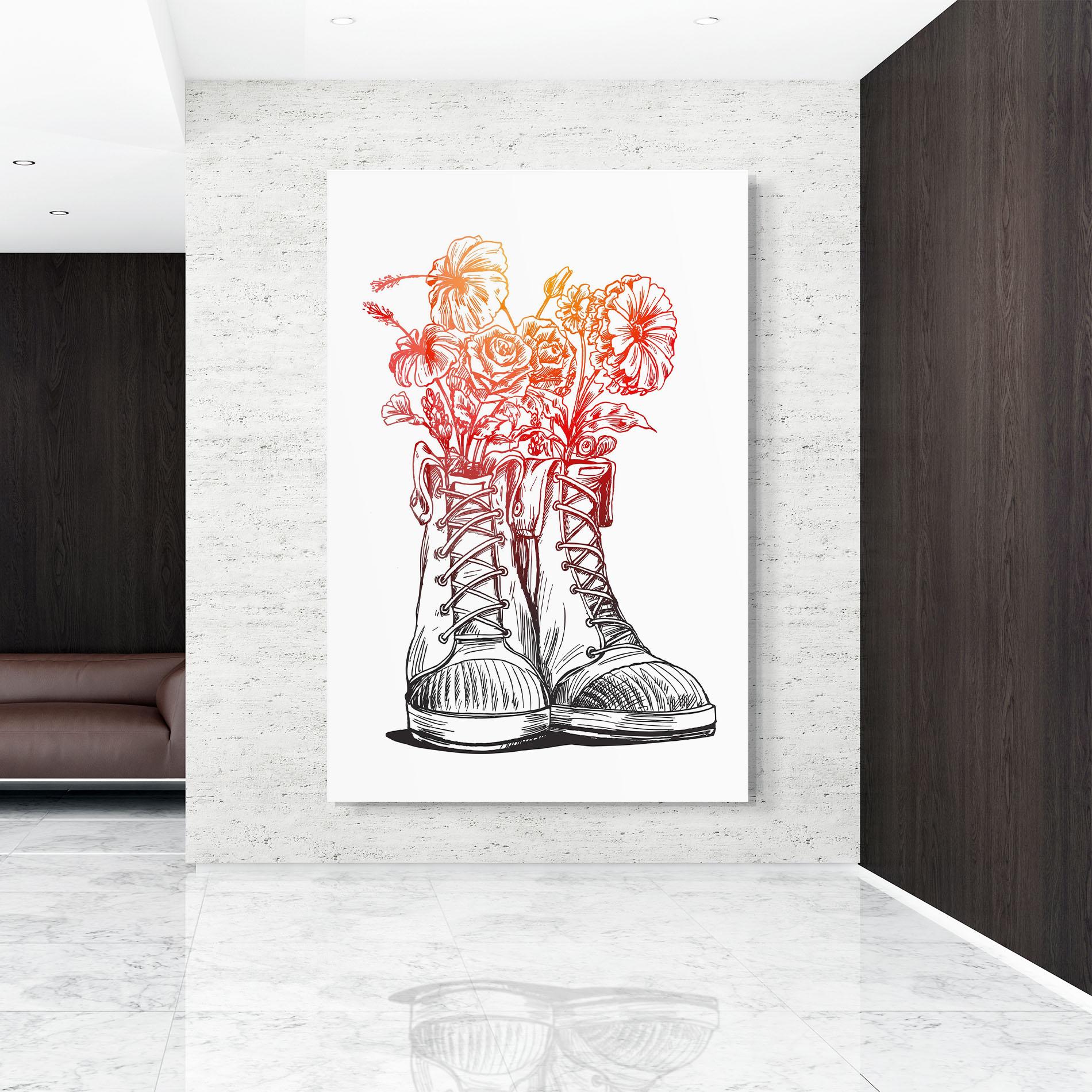 Obraz na Szkle Flower In Shoes mockup 9