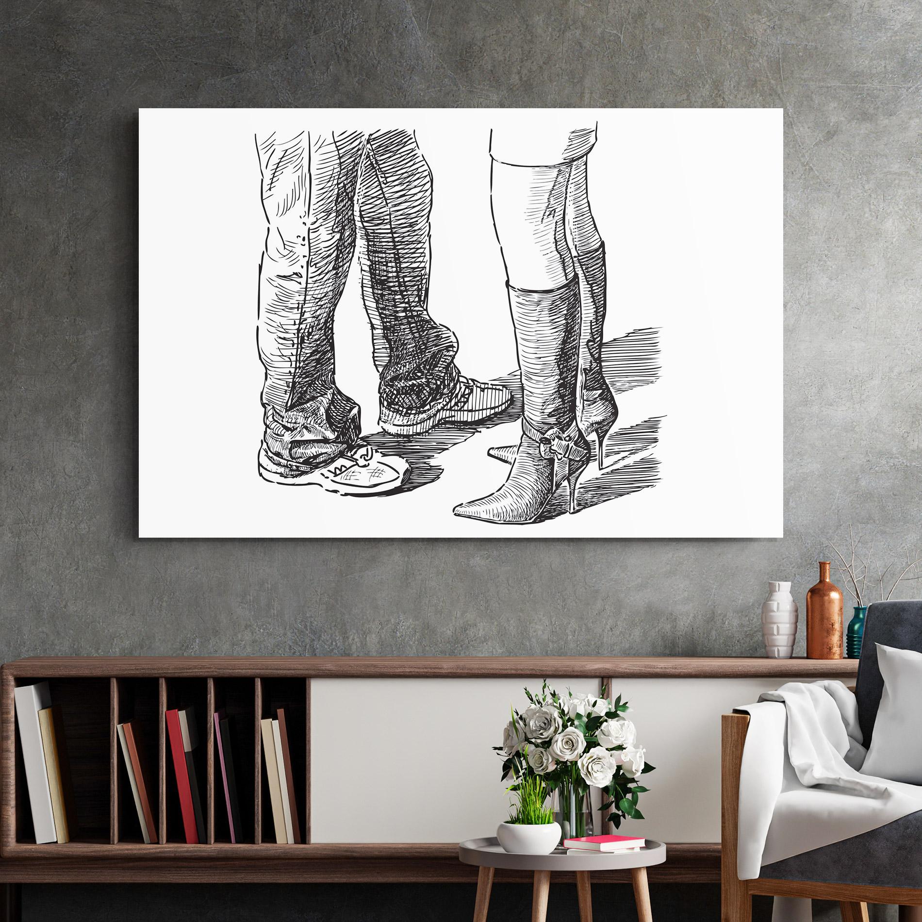 Obraz na Szkle Black Line Shoes mockup 2