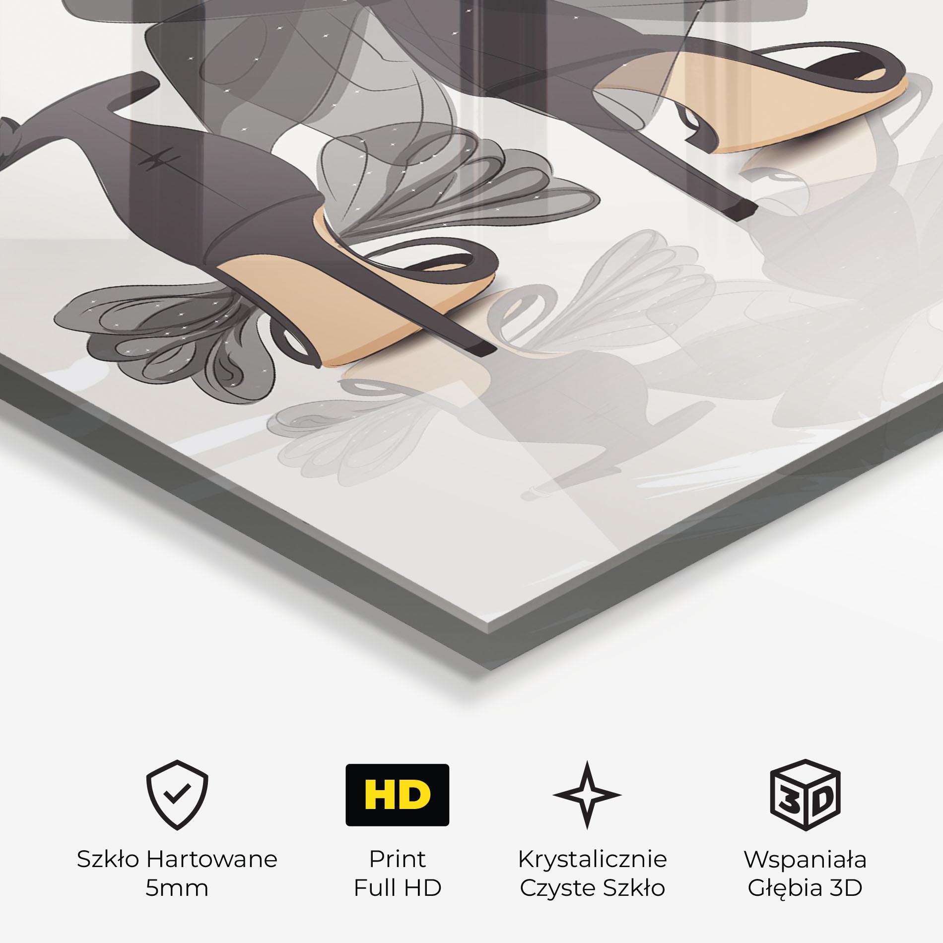 Obraz na Szkle Black Bow Heels mockup 3