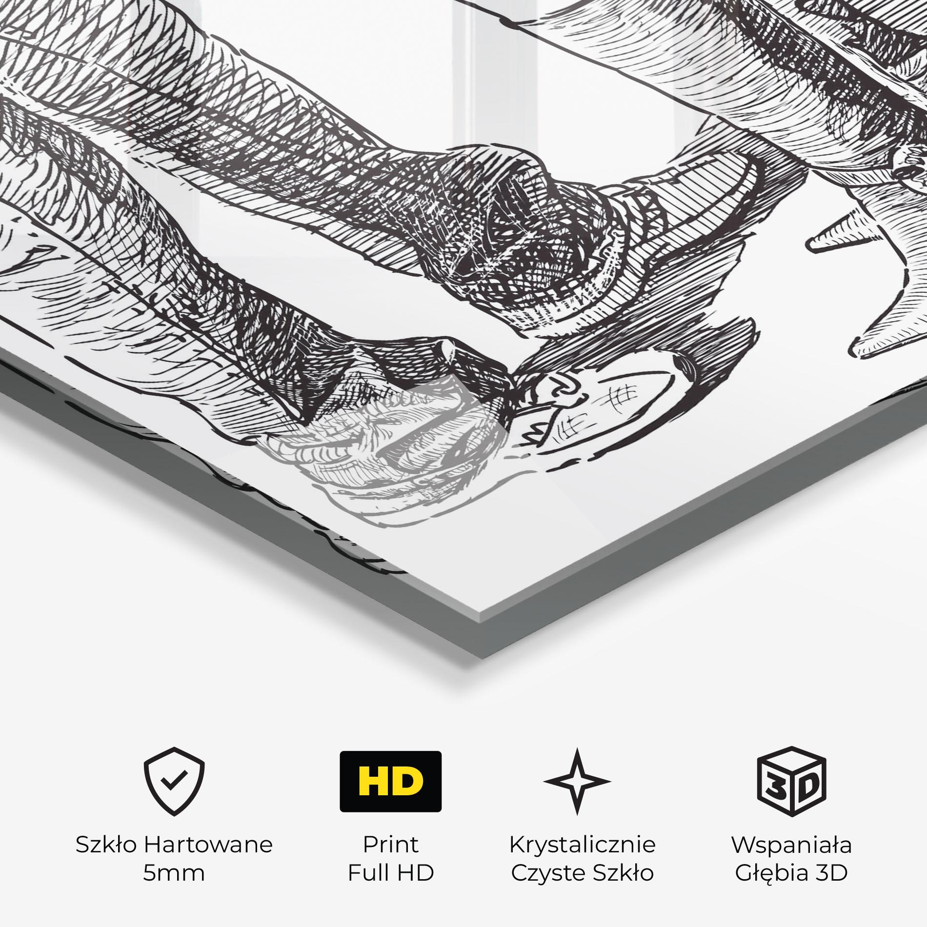 Obraz na Szkle Black Line Shoes mockup 3