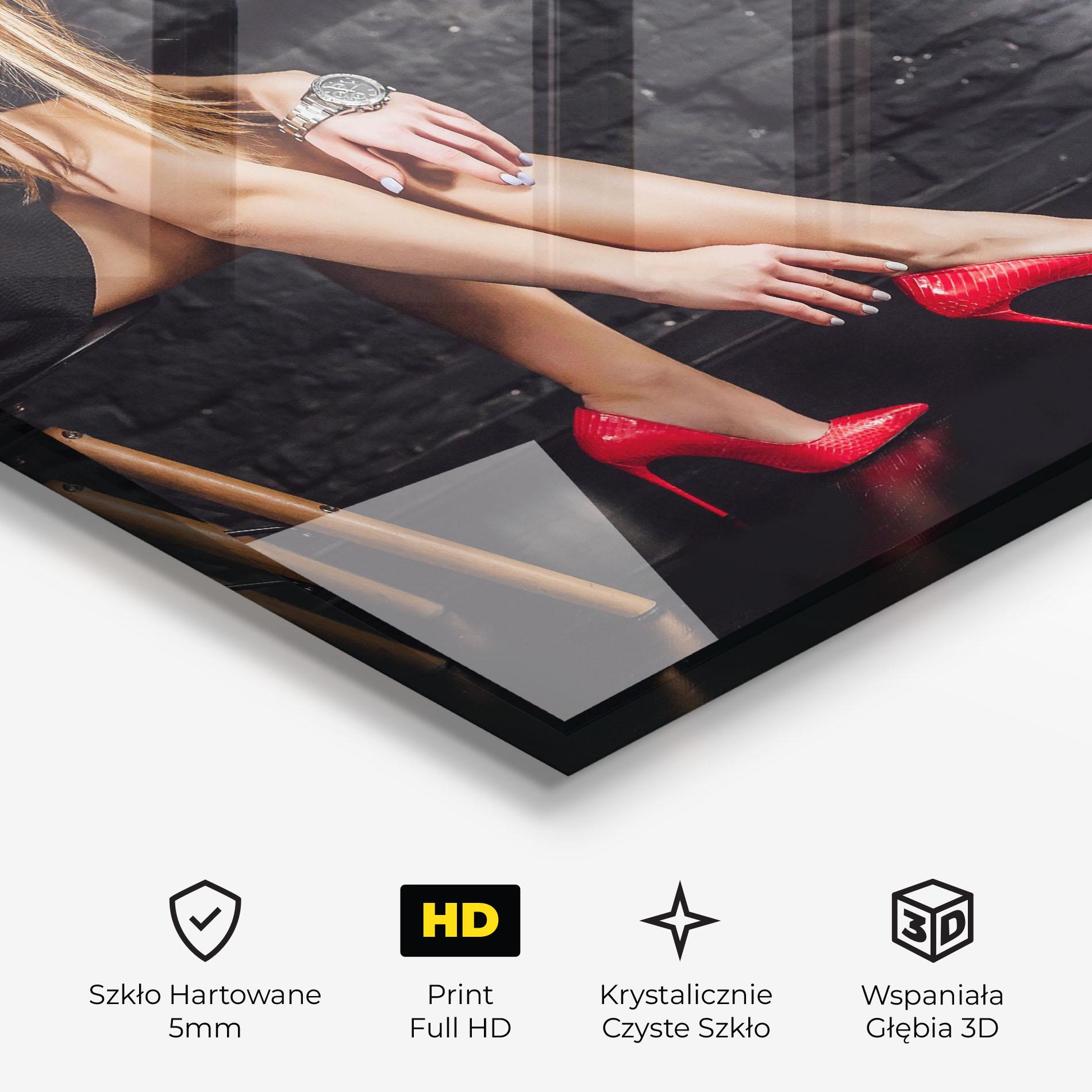 Obraz na Szkle Elegan Red Heels mockup 3