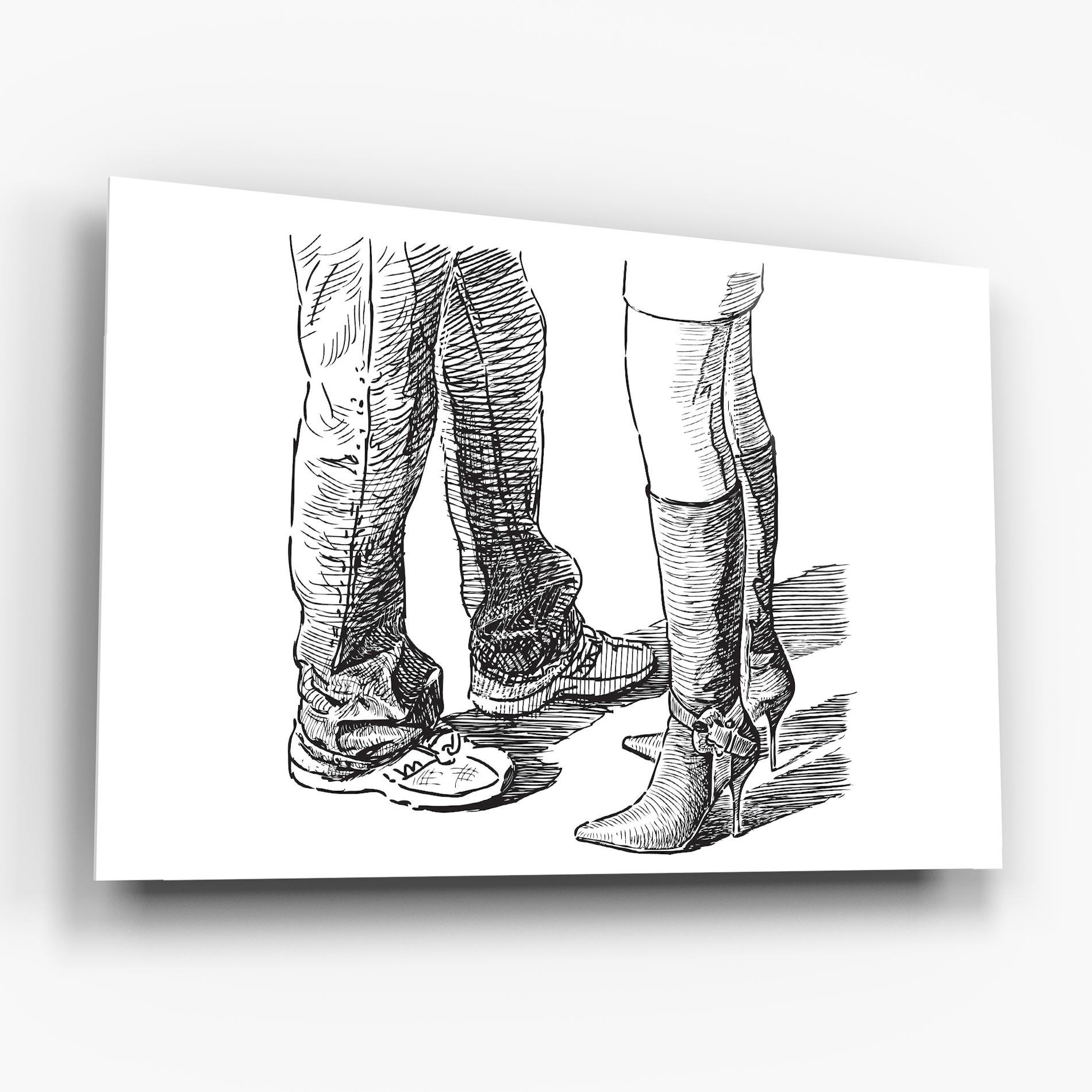 Obraz na Szkle Black Line Shoes mockup 6