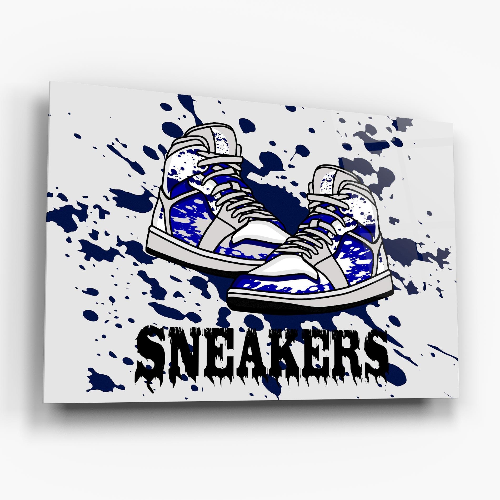 Obraz na Szkle Dark Blue Sneakers mockup 6