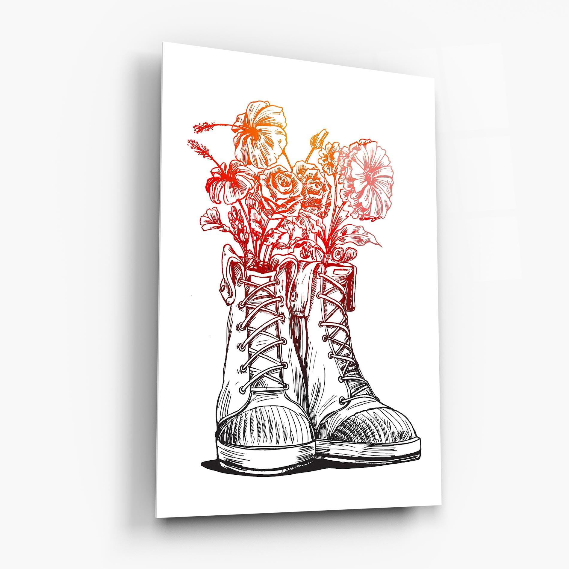 Obraz na Szkle Flower In Shoes mockup 6
