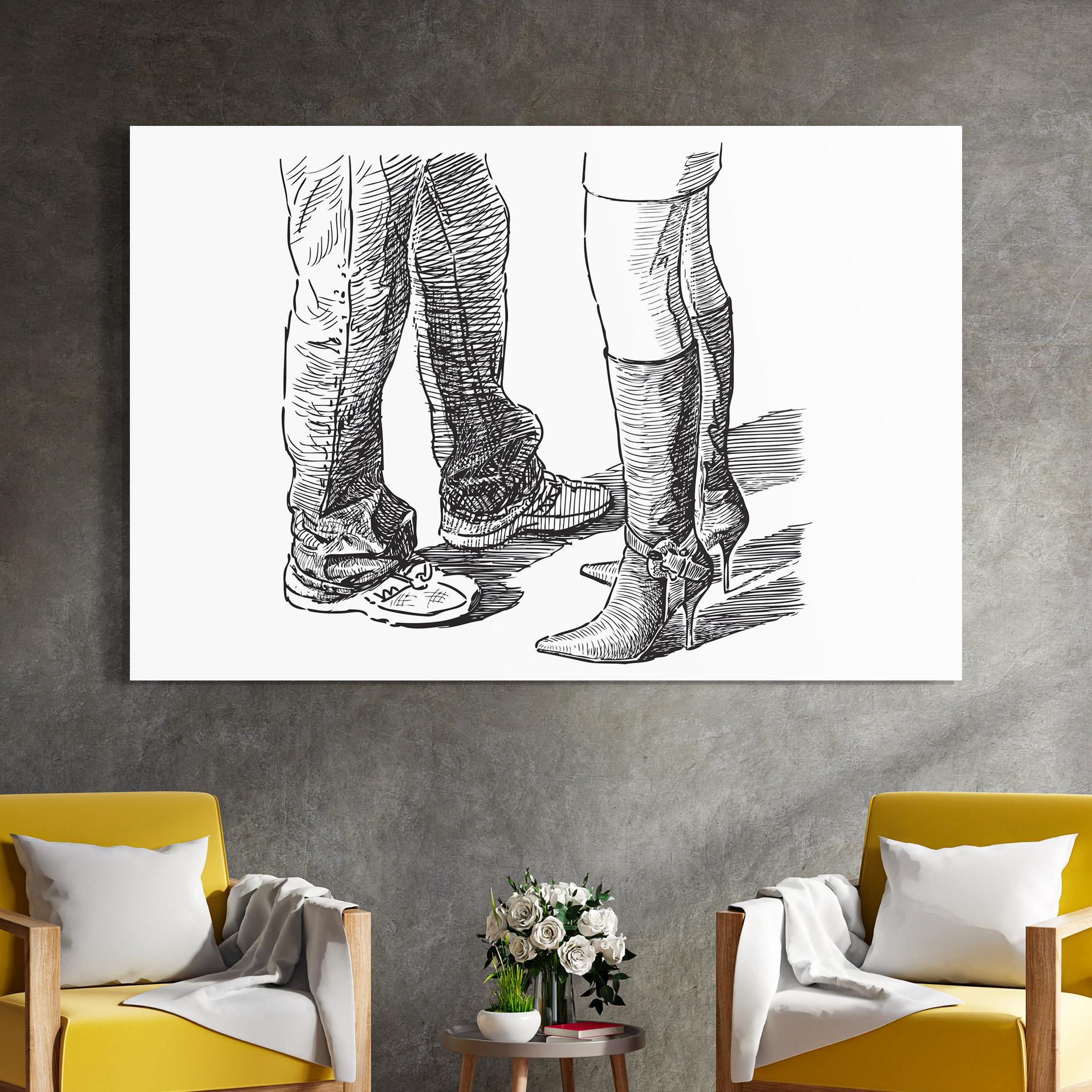 Obraz na Szkle Black Line Shoes mockup 4