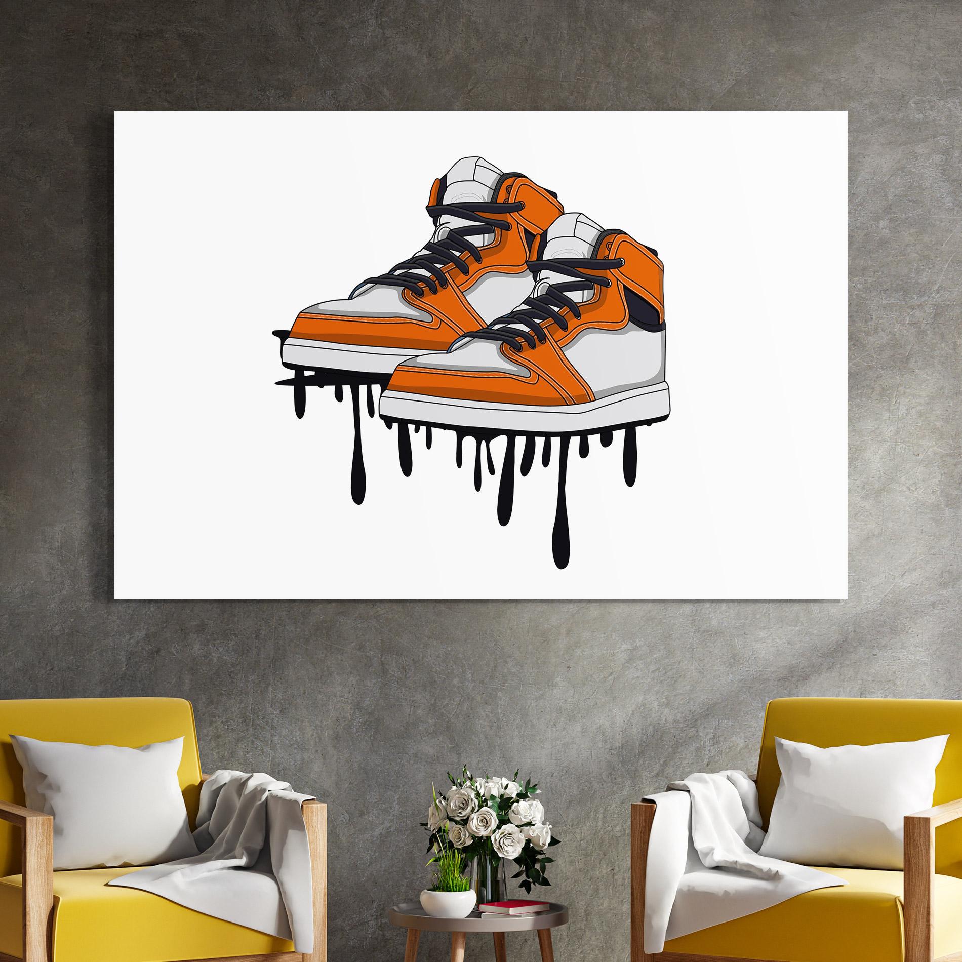 Obraz na Szkle Black Liquid Shoe mockup 4