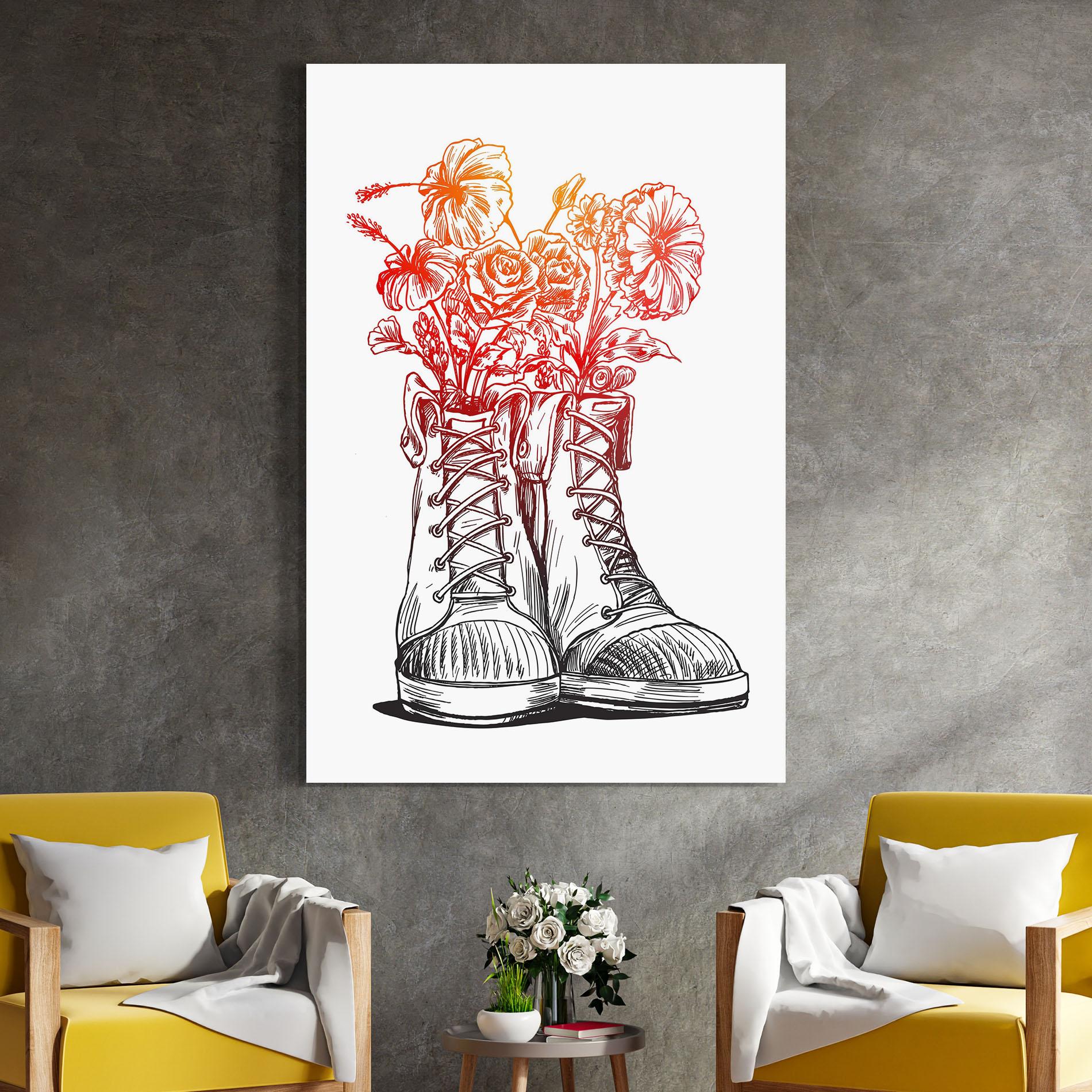 Obraz na Szkle Flower In Shoes mockup 4
