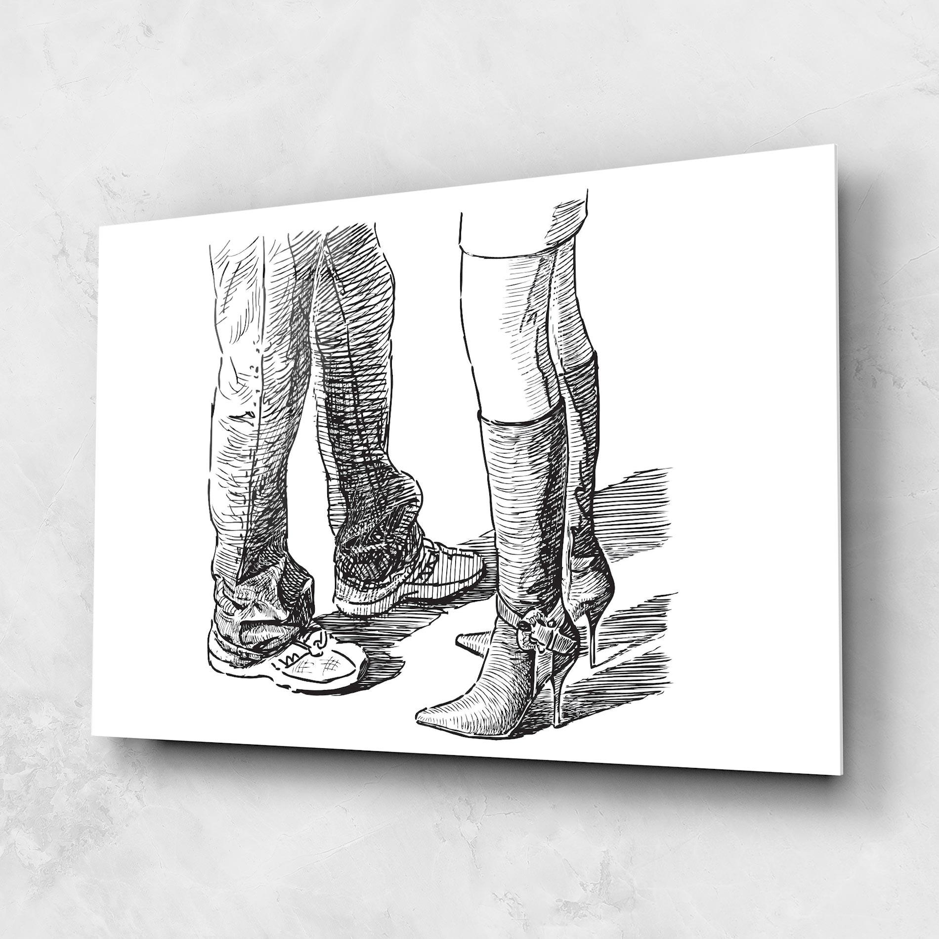 Obraz na Szkle Black Line Shoes mockup 1