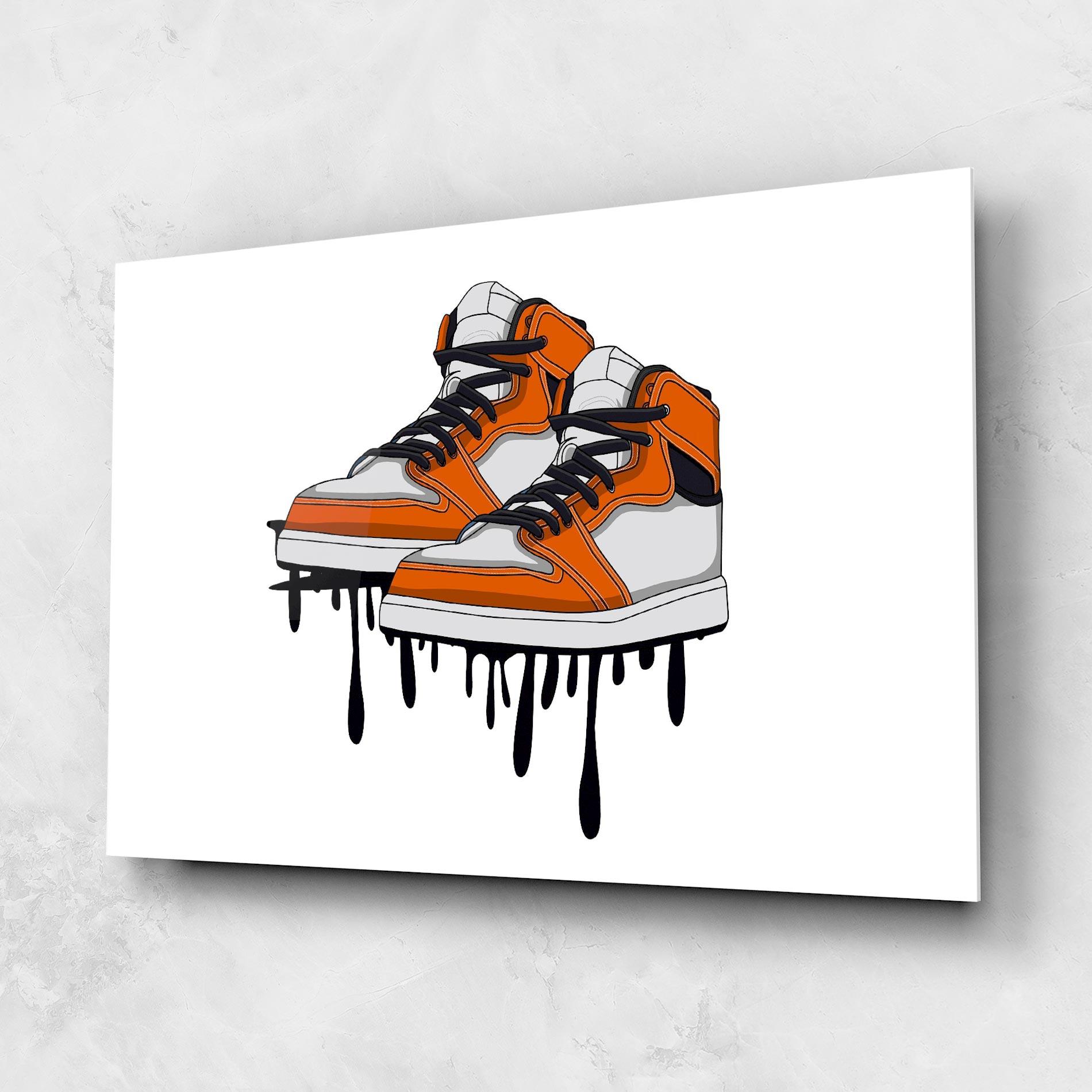 Obraz na Szkle Black Liquid Shoe mockup 1