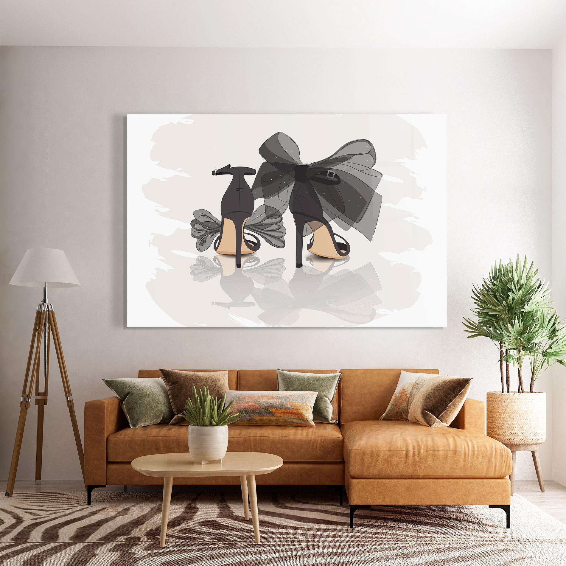 Obraz na Szkle Black Bow Heels mockup 7