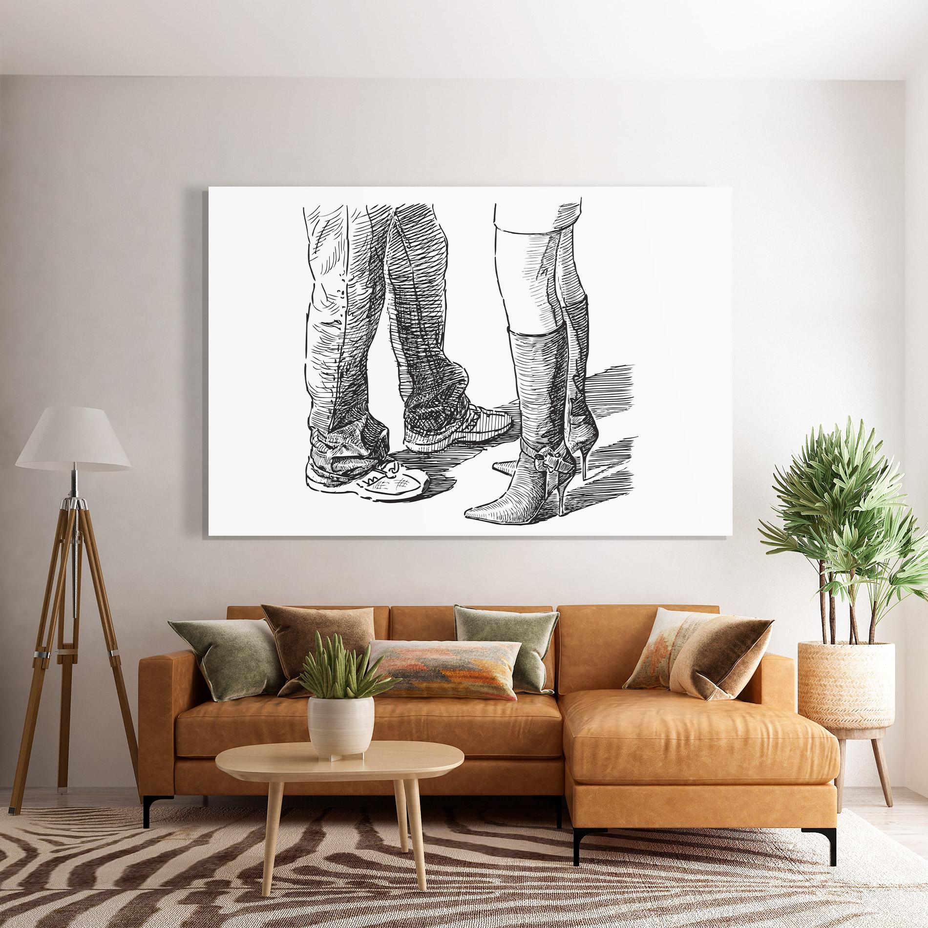 Obraz na Szkle Black Line Shoes mockup 7