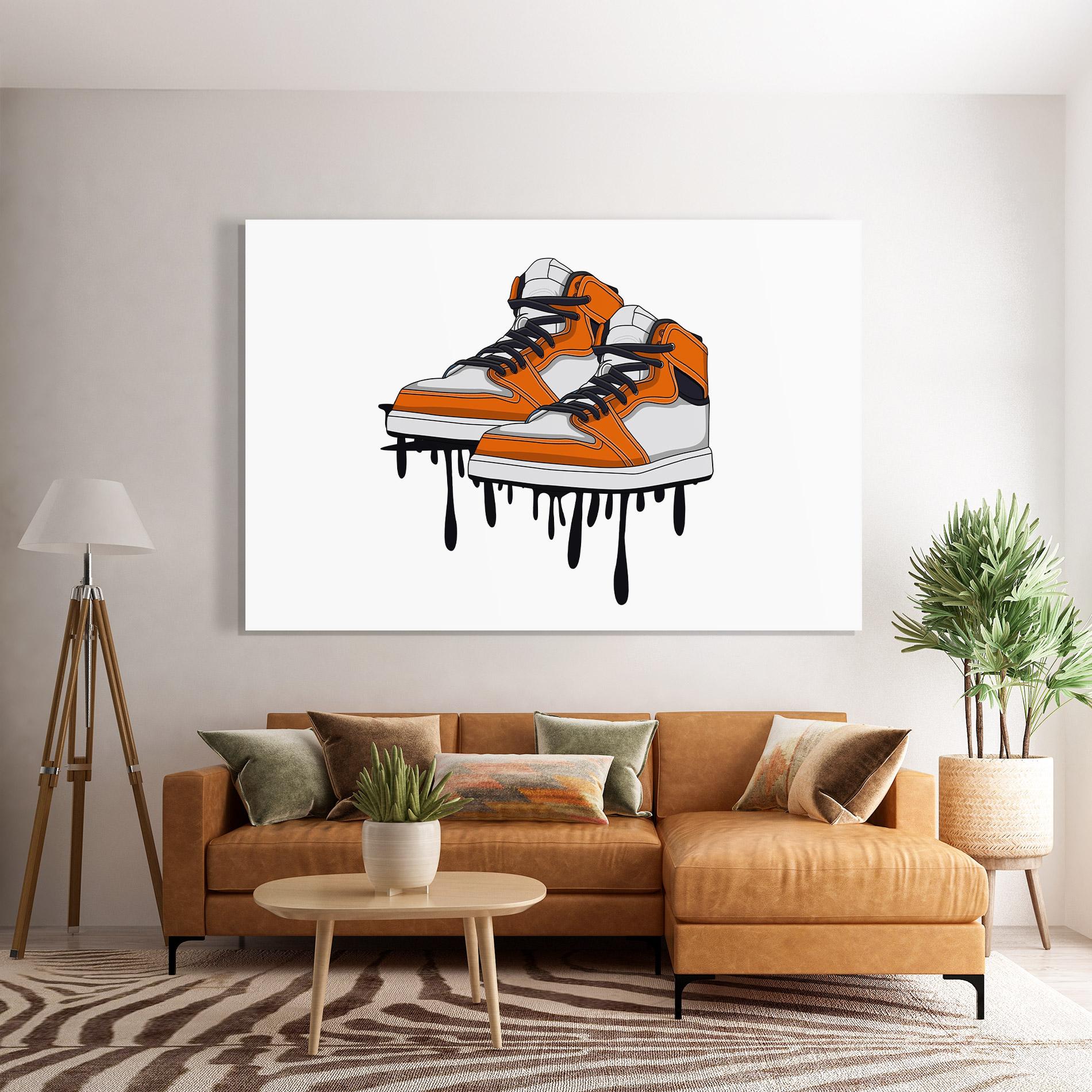 Obraz na Szkle Black Liquid Shoe mockup 7