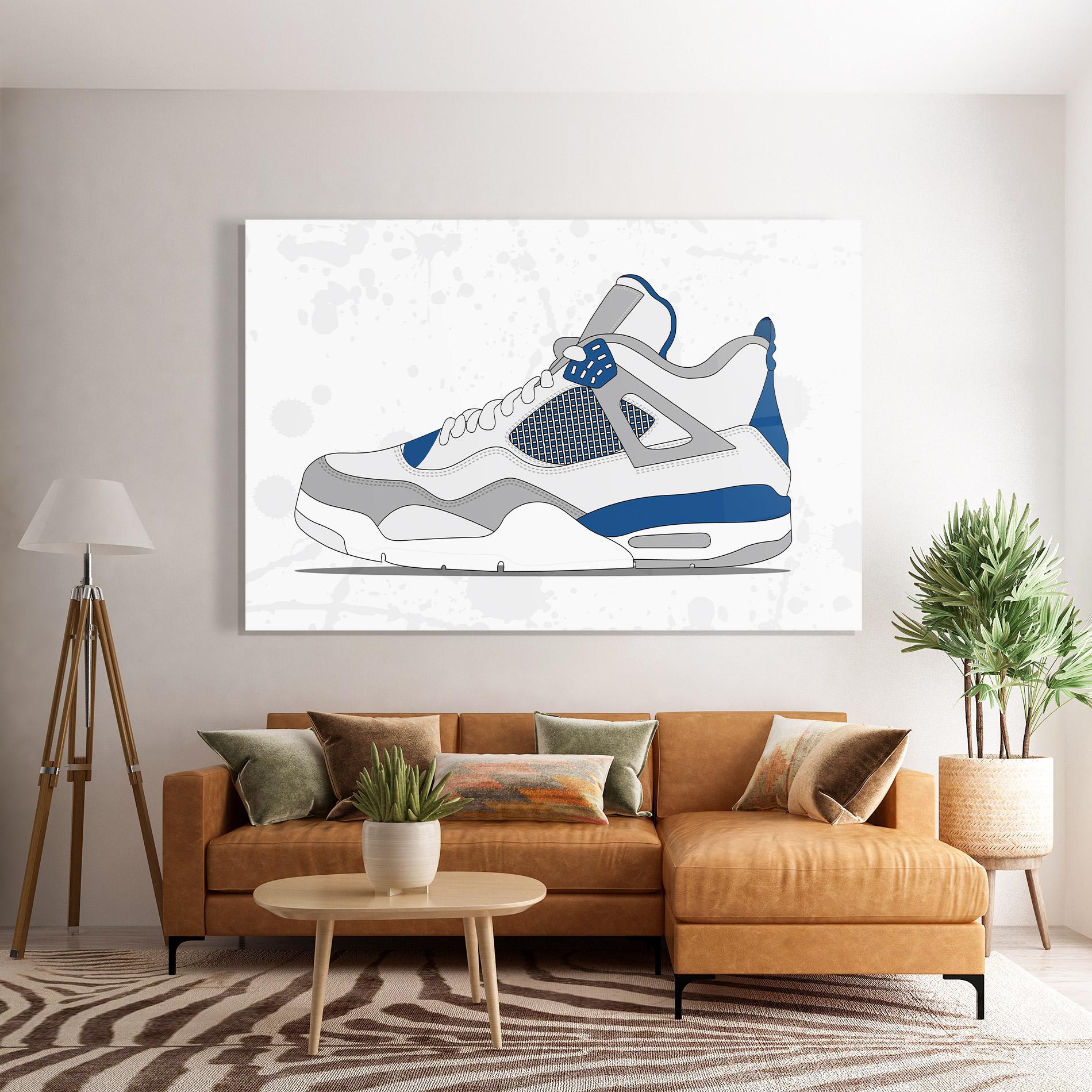 Obraz na Szkle Blue Grey Sneakers mockup 7