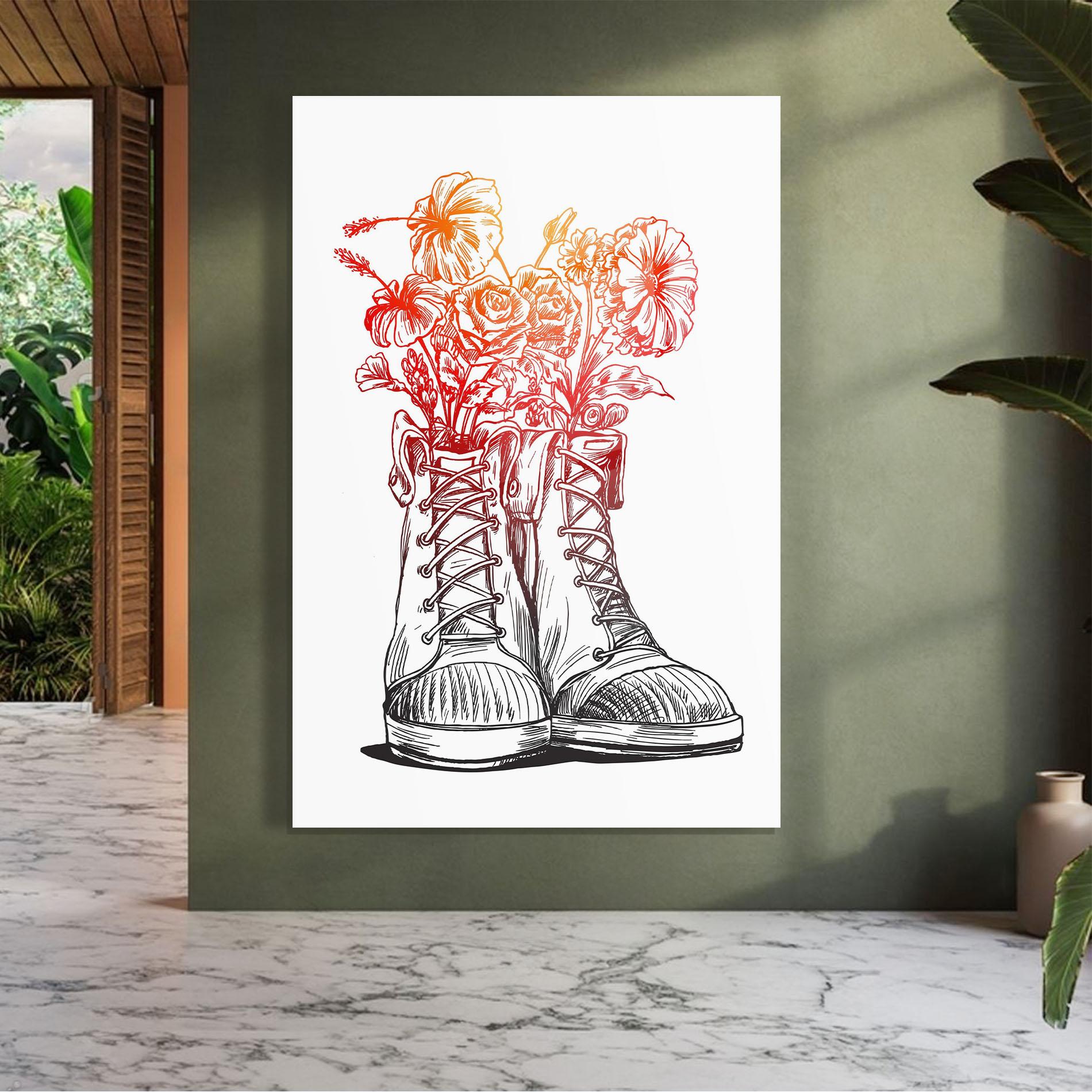 Obraz na Szkle Flower In Shoes mockup 7