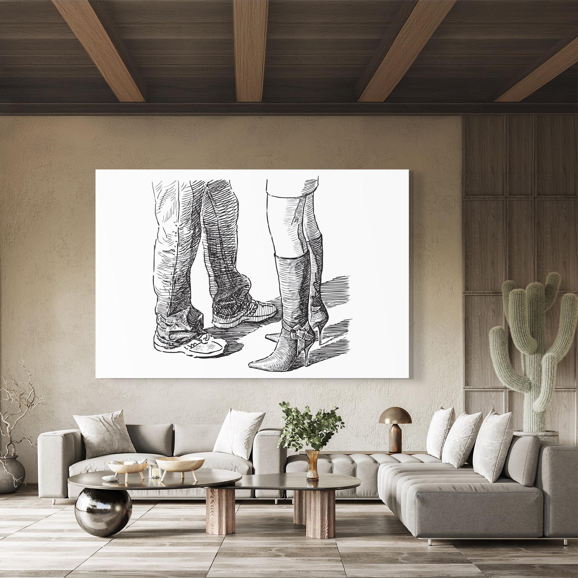 Obraz na Szkle Black Line Shoes mockup 8