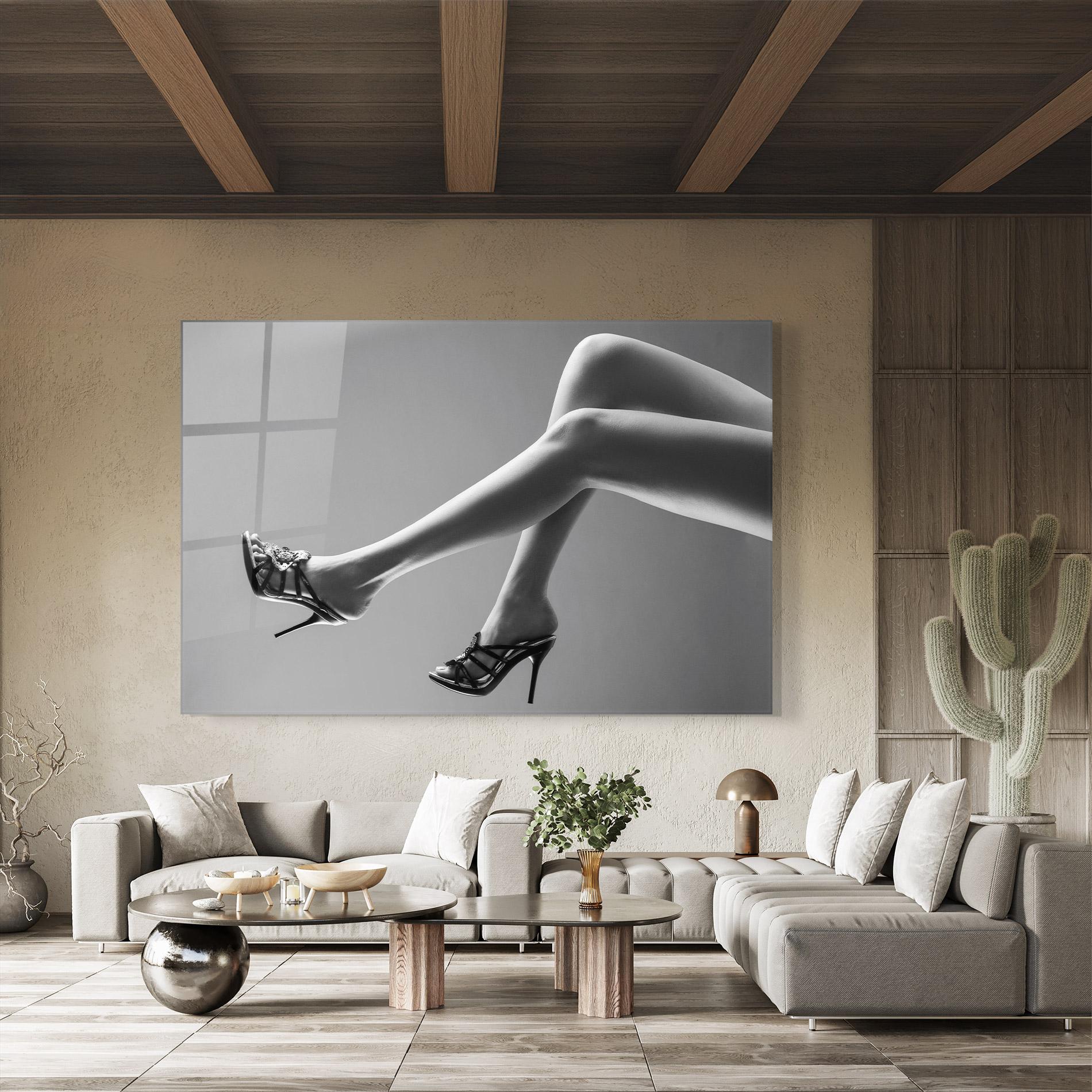 Obraz na Szkle Black Shoes On Grey mockup 8