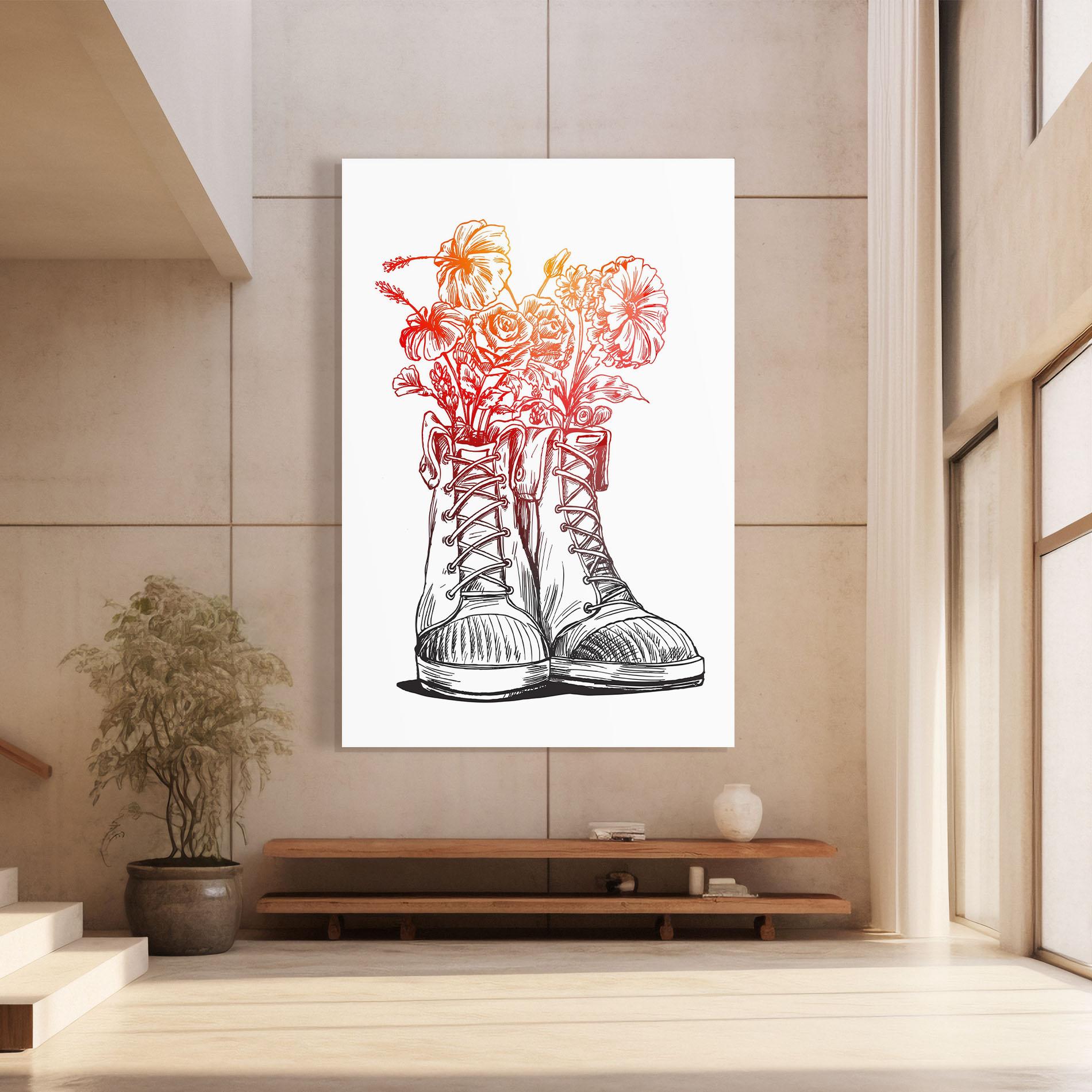 Obraz na Szkle Flower In Shoes mockup 8