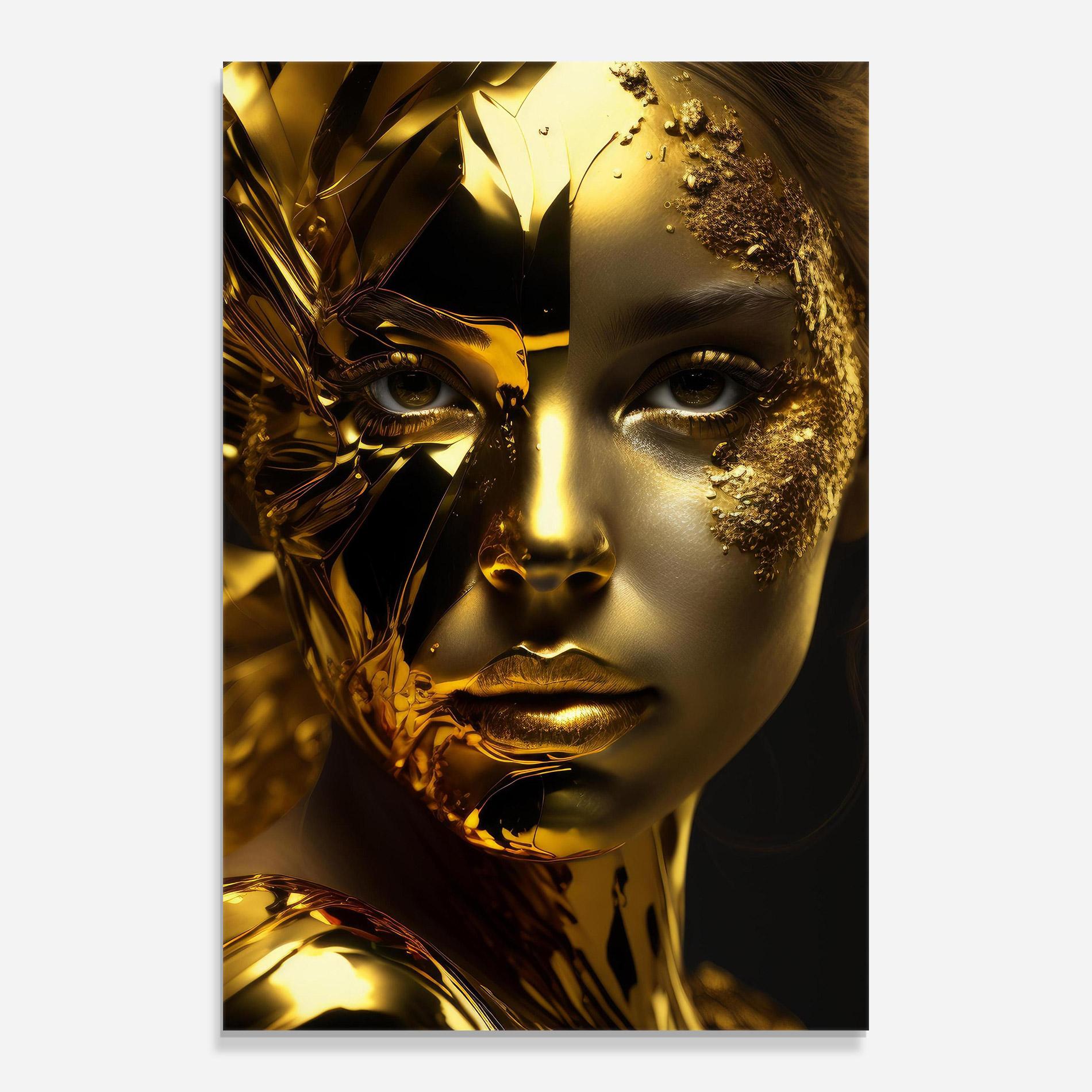 Obraz na Szkle Covered By Gold mockup 0