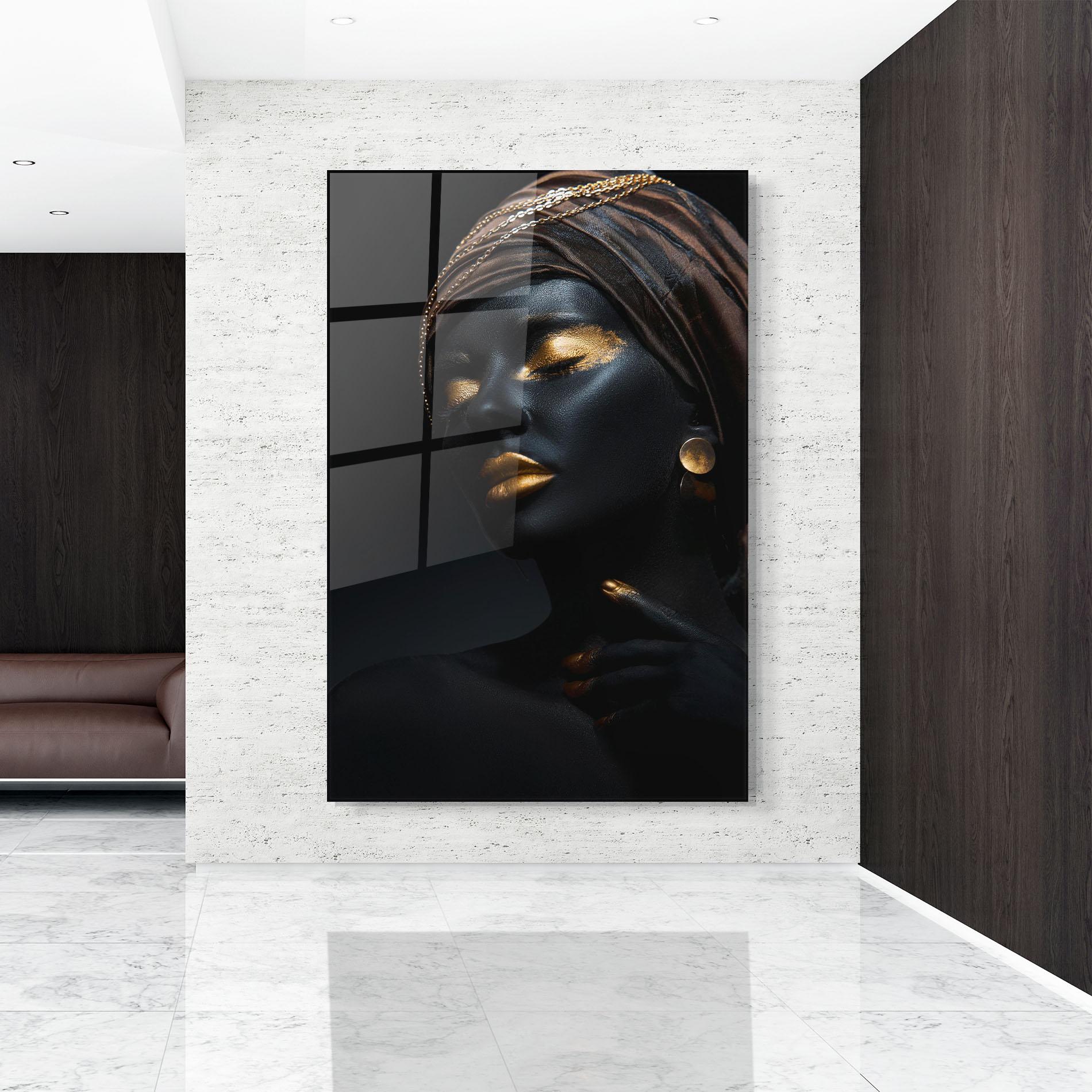 Obraz na Szkle Black Gold Skin mockup 9