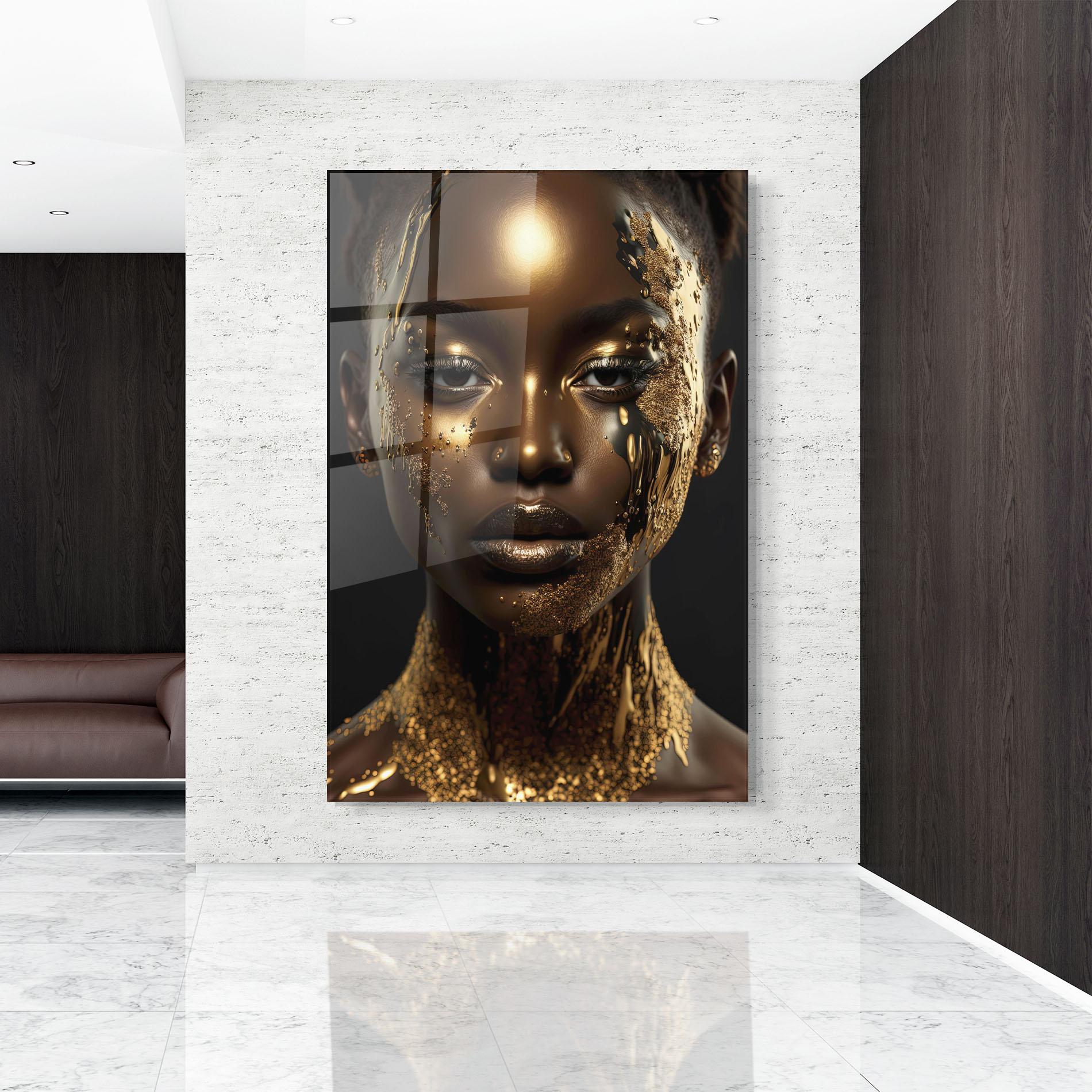 Obraz na Szkle Dripping Gold Woman mockup 9
